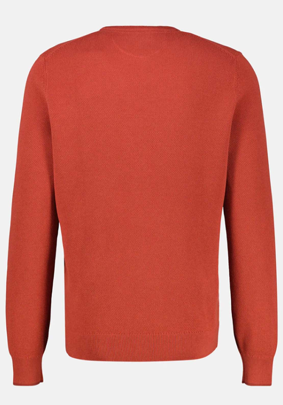 Lerros Crew Neck Waffle Sweater - Red 4 Shaws Department Stores