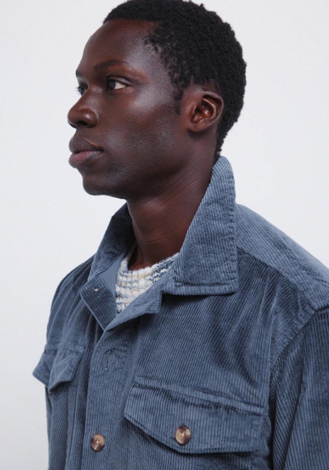 Springfield Corduroy Overshirt - Blue 3 Shaws Department Stores