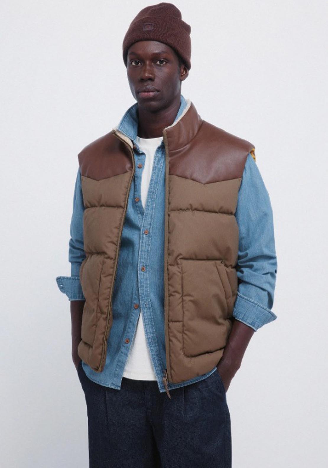 Springfield Contrast Puffer Gilet - Green 5 Shaws Department Stores