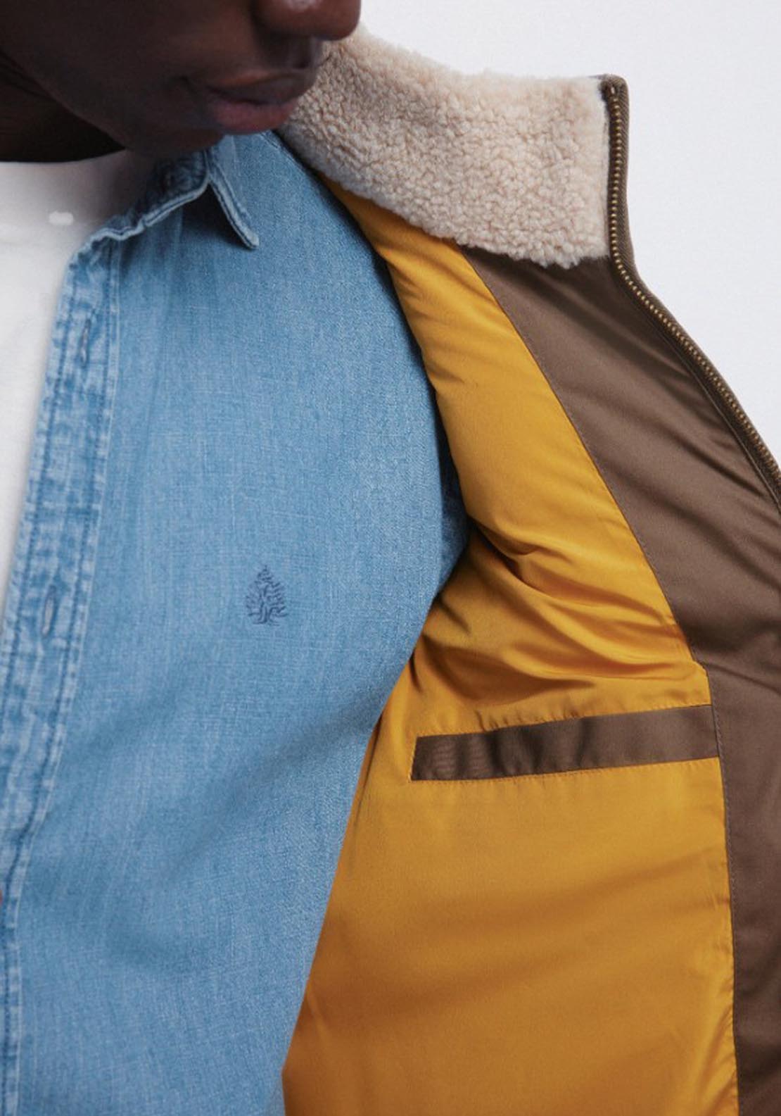 Springfield Contrast Puffer Gilet - Green 4 Shaws Department Stores