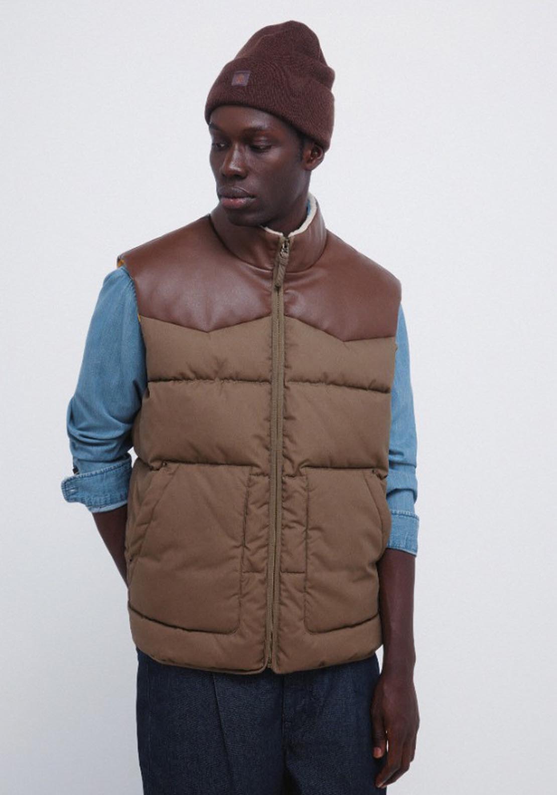 Springfield Contrast Puffer Gilet - Green 1 Shaws Department Stores