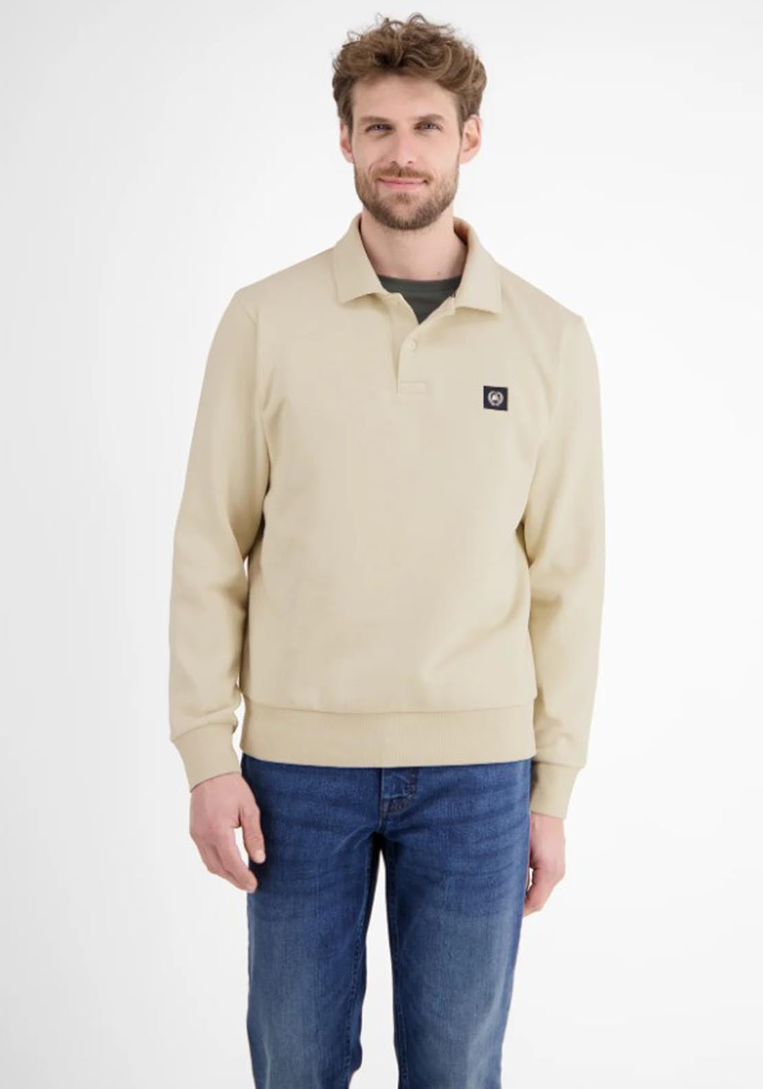 Lerros Sweat Polo Shirt - Foam White 1 Shaws Department Stores