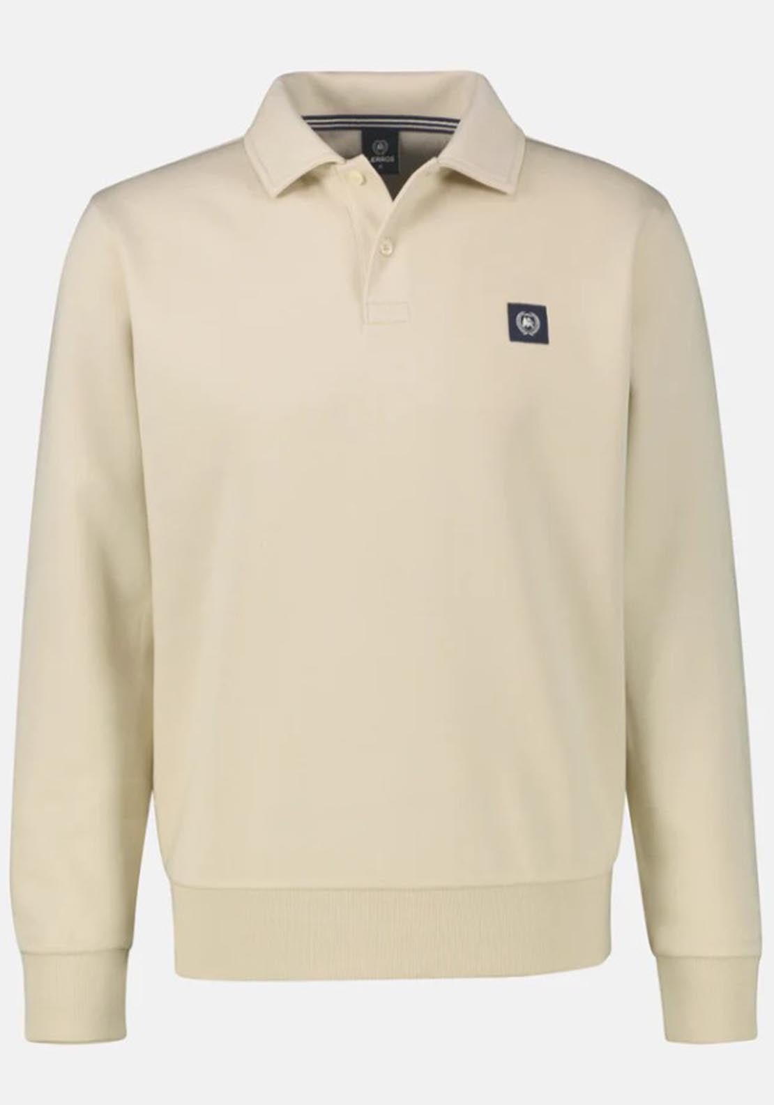 Lerros Sweat Polo Shirt - Foam White 3 Shaws Department Stores