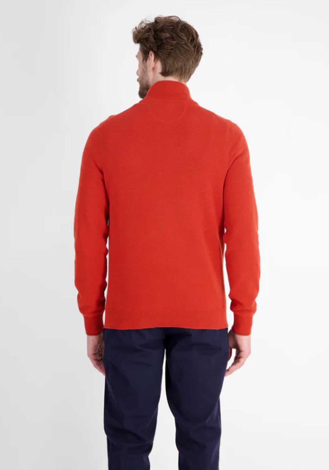 Lerros Quarter Zip Knit Sweater - Red 2 Shaws Department Stores