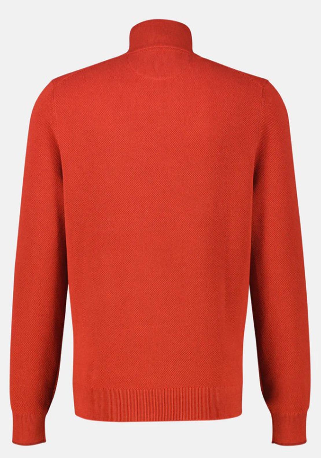 Lerros Quarter Zip Knit Sweater - Red 4 Shaws Department Stores
