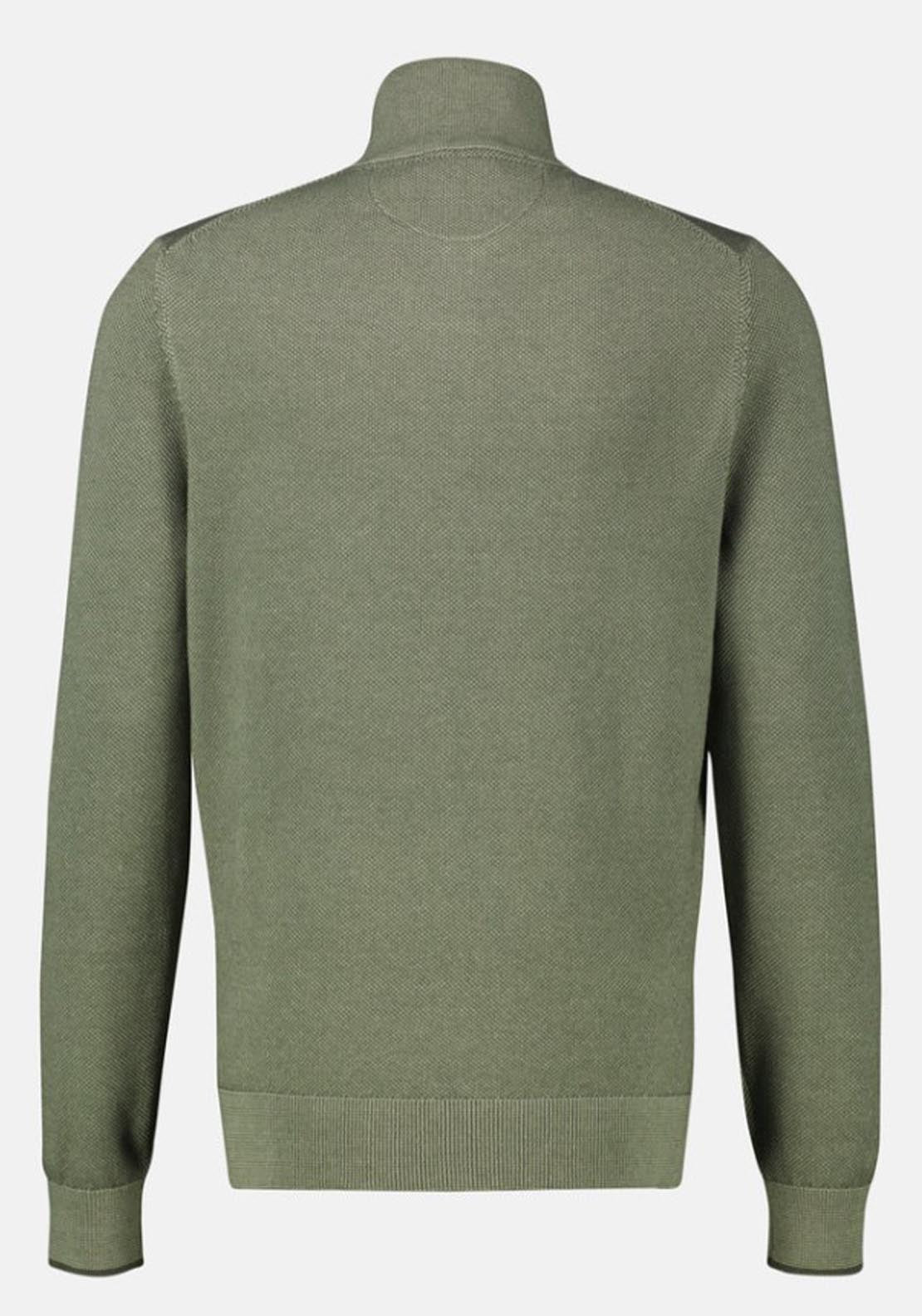 Lerros Quarter Zip Knit Sweater - Nordic Olive 4 Shaws Department Stores