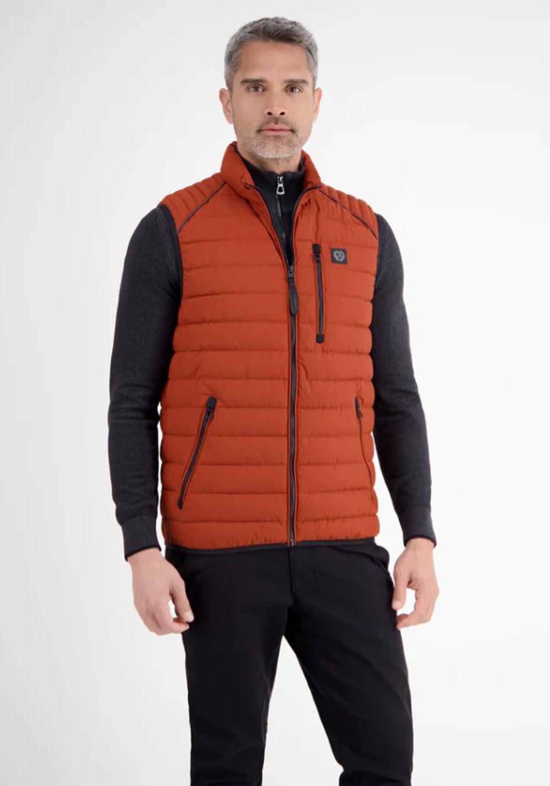 Lerros Quilted Gilet - Burnt Red 1 Shaws Department Stores