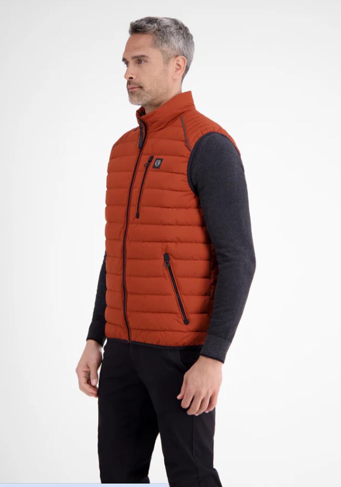 Lerros Quilted Gilet - Burnt Red 2 Shaws Department Stores