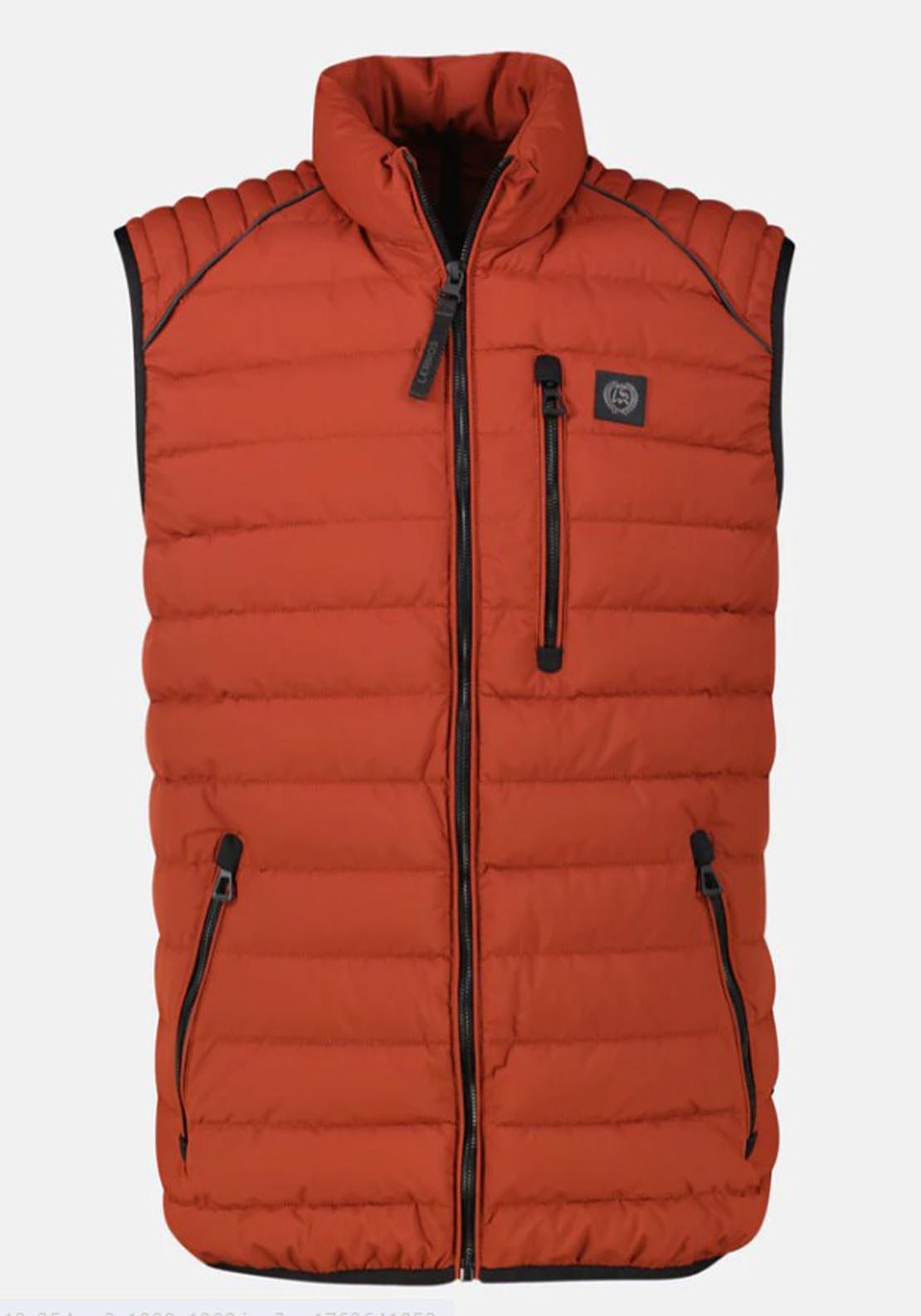 Lerros Quilted Gilet - Burnt Red 3 Shaws Department Stores