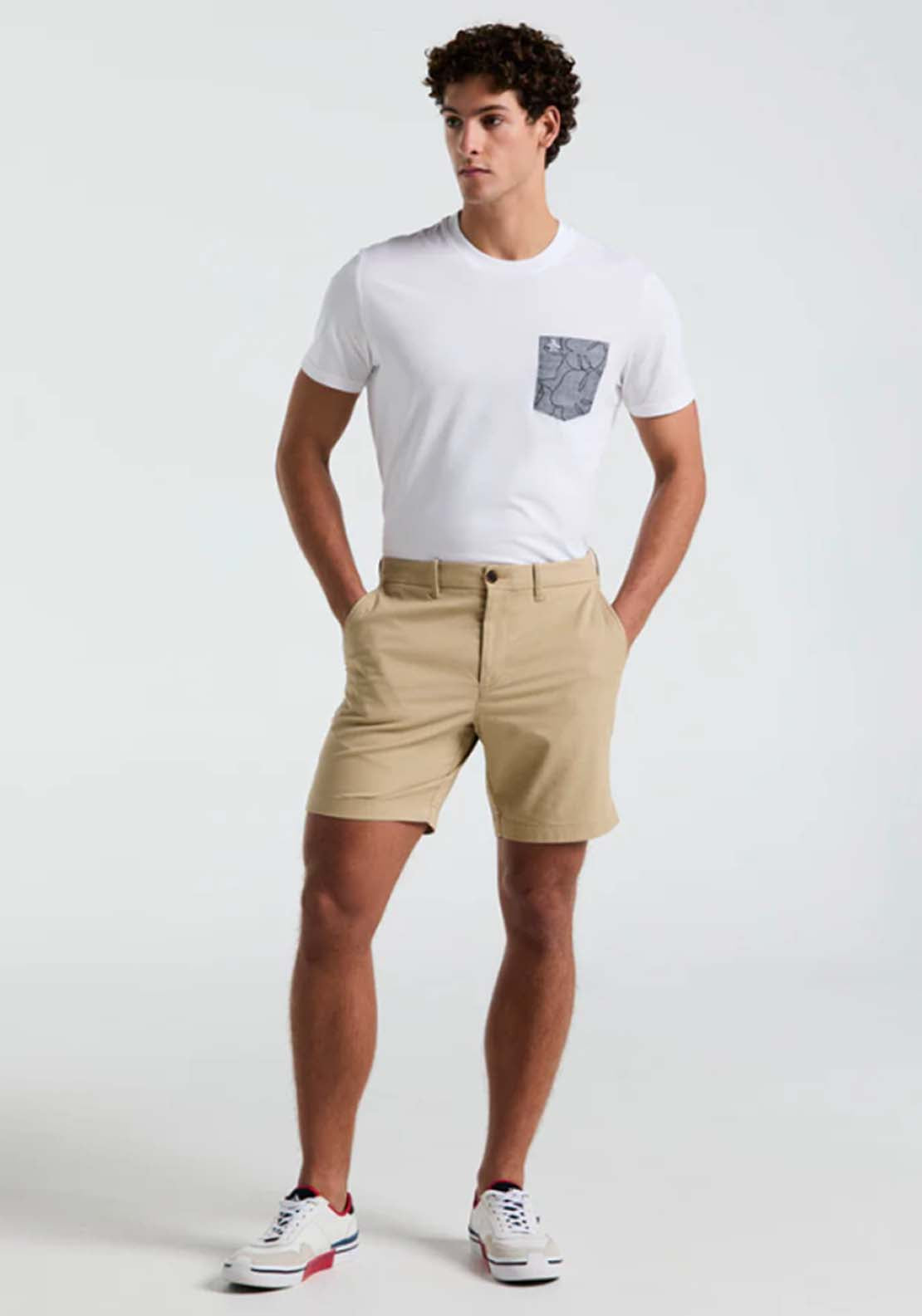 Penguin Chino Shorts - 254 Travertine 4 Shaws Department Stores