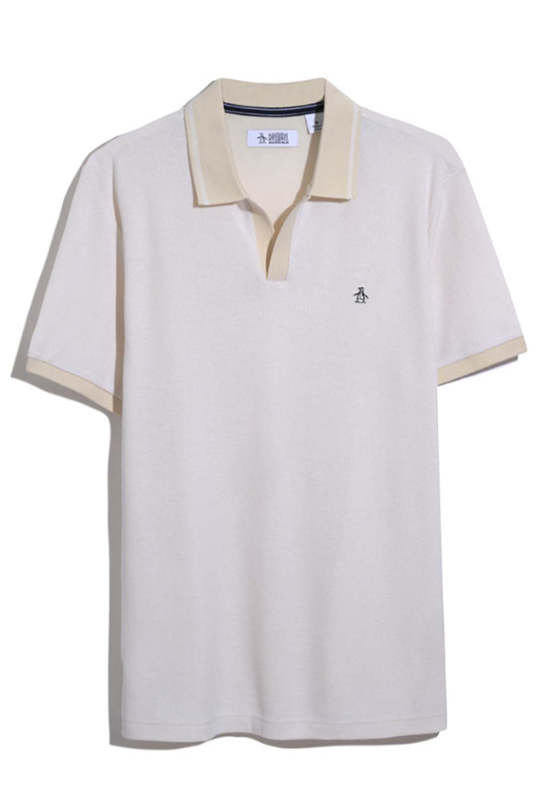 Penguin Honeycomb Textured Collar Polo Shirt - 252 Birch 6 Shaws Department Stores