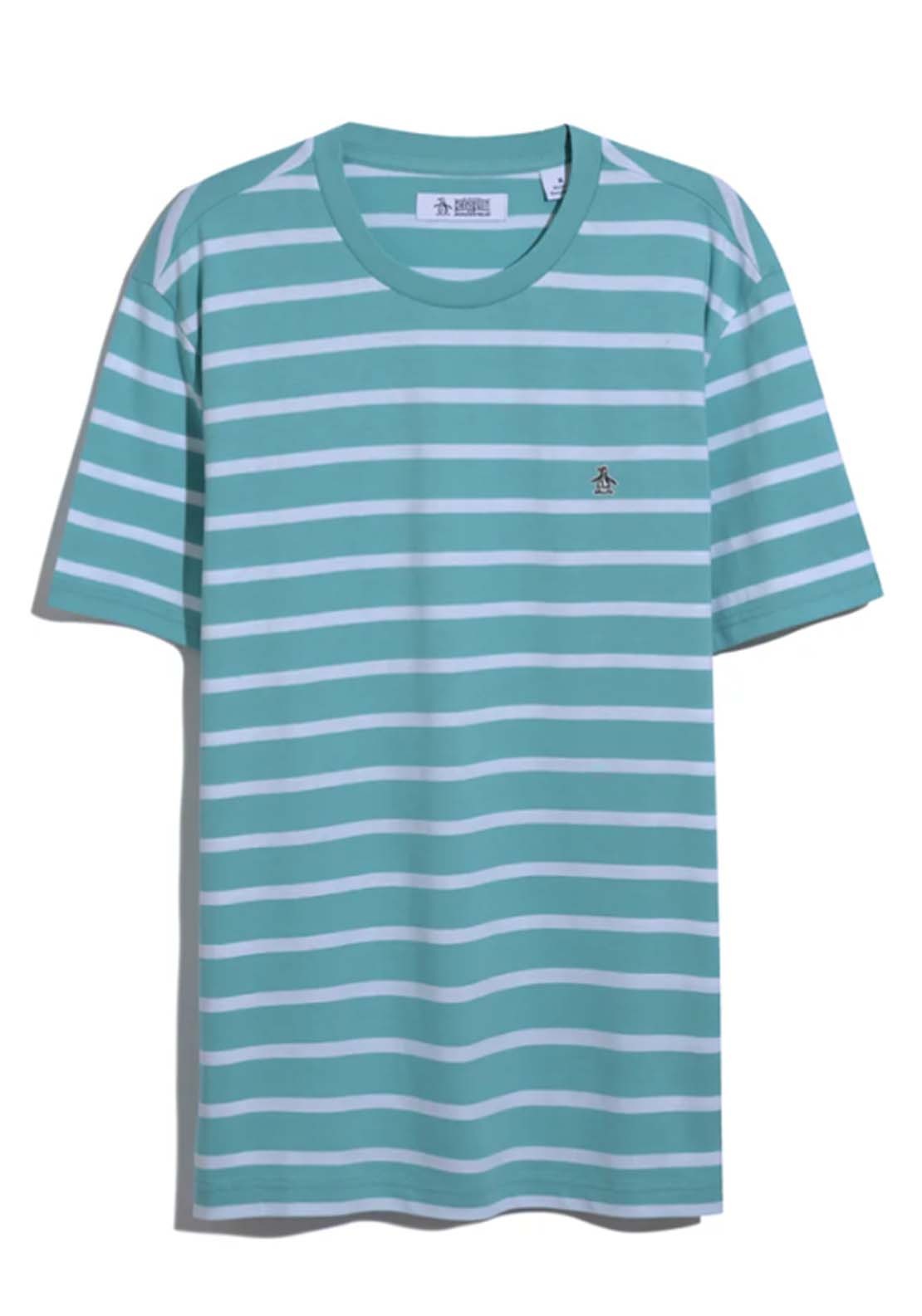 Penguin Breton Striped T-Shirt - 428 Aquarelle 6 Shaws Department Stores