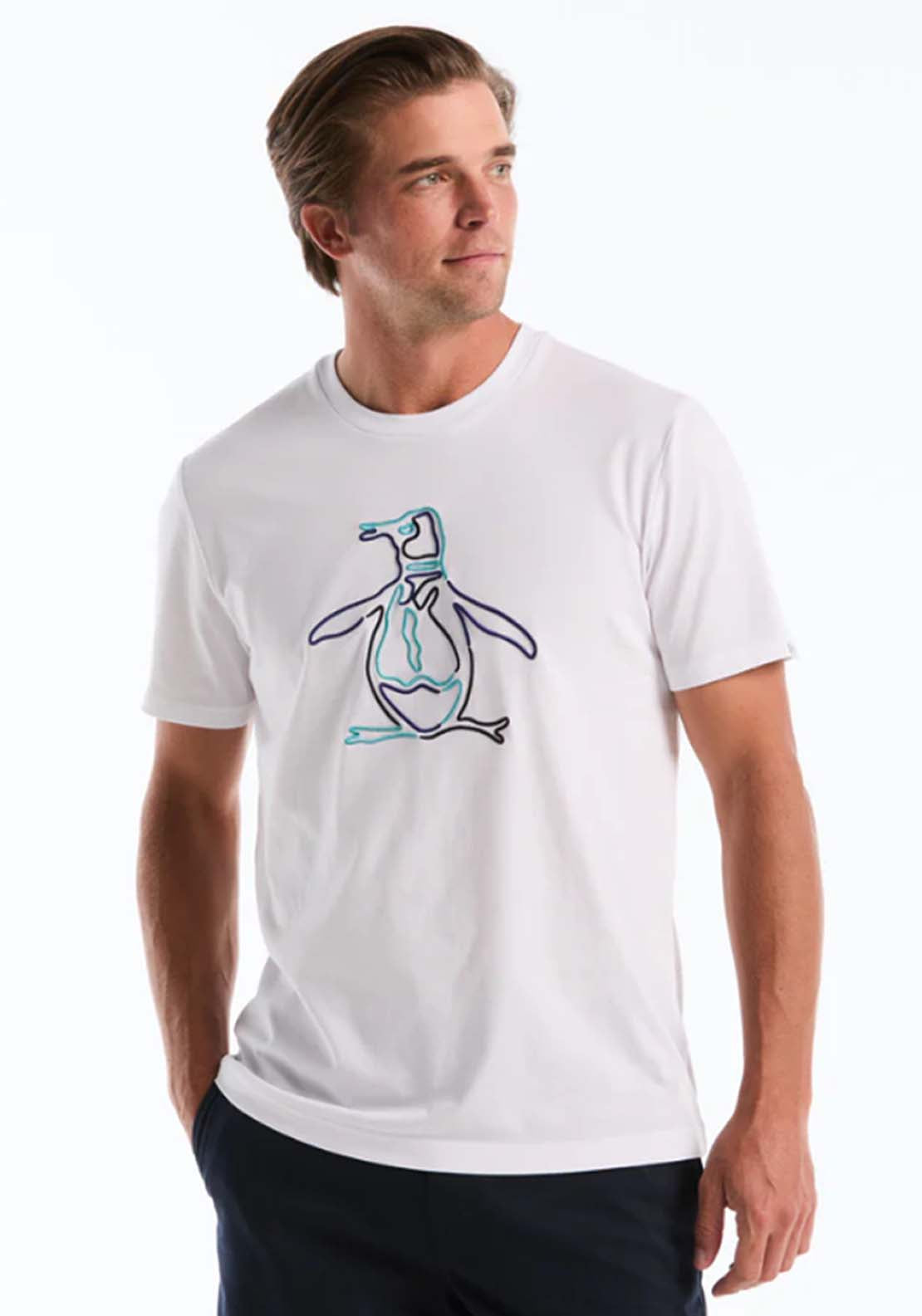 Penguin Outline Pete Graphic T-Shirt - 118 Bright White 1 Shaws Department Stores
