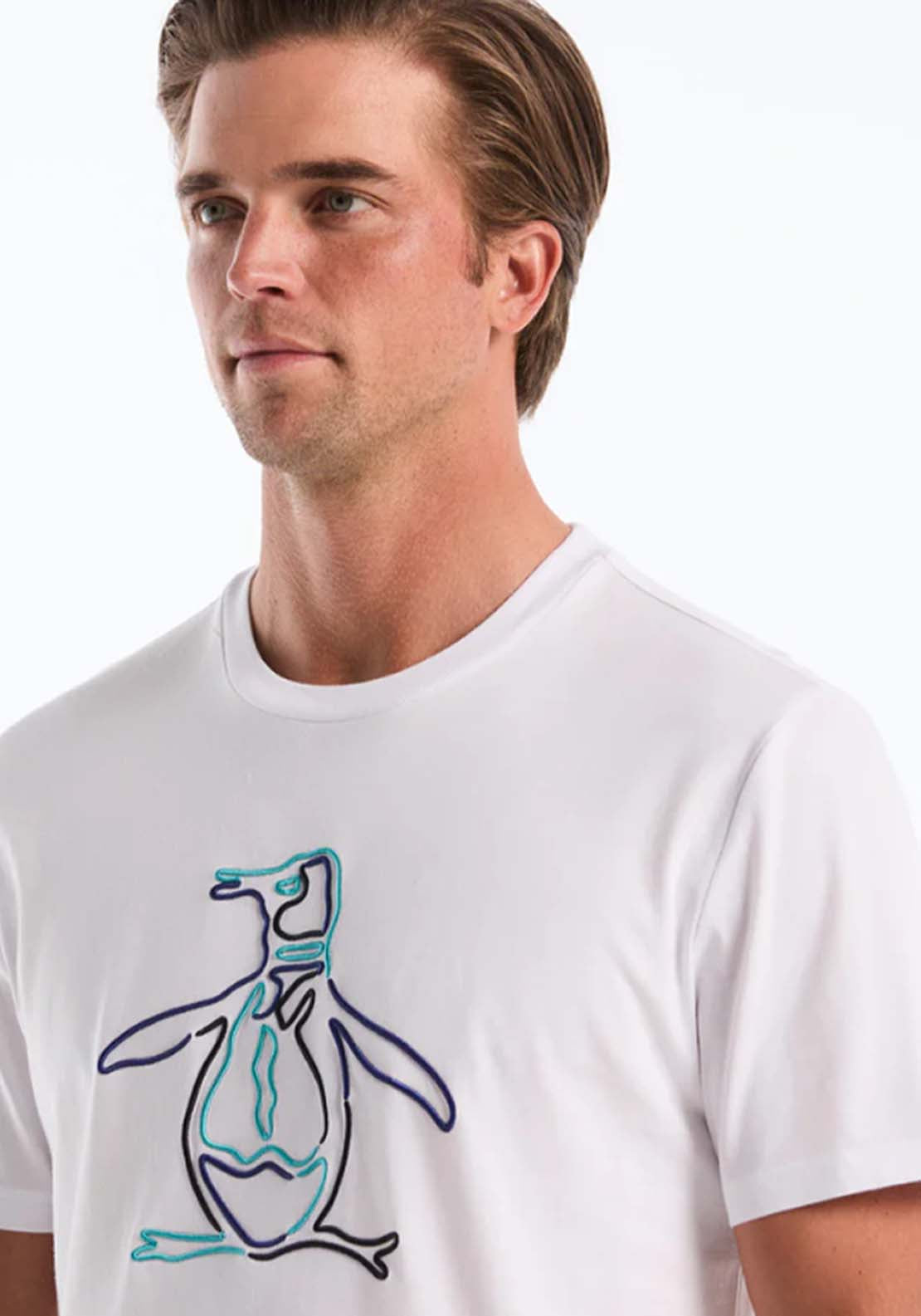 Penguin Outline Pete Graphic T-Shirt - 118 Bright White 3 Shaws Department Stores