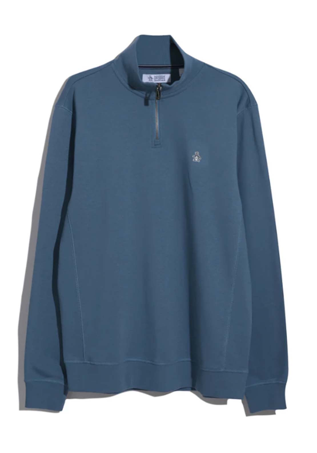 Penguin Sticker Pete 1/4 Zip Sweatshirt - 443 Copen Blue 6 Shaws Department Stores