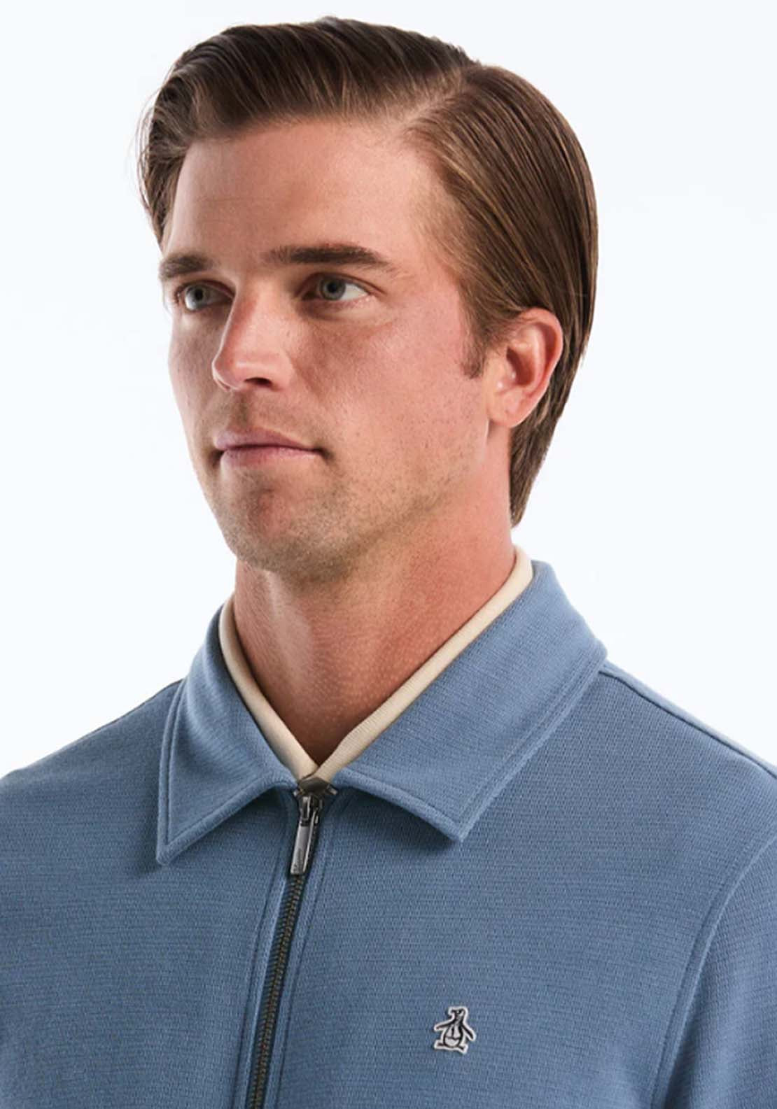 Penguin Piped Track Jacket - 443 Copen Blue 4 Shaws Department Stores