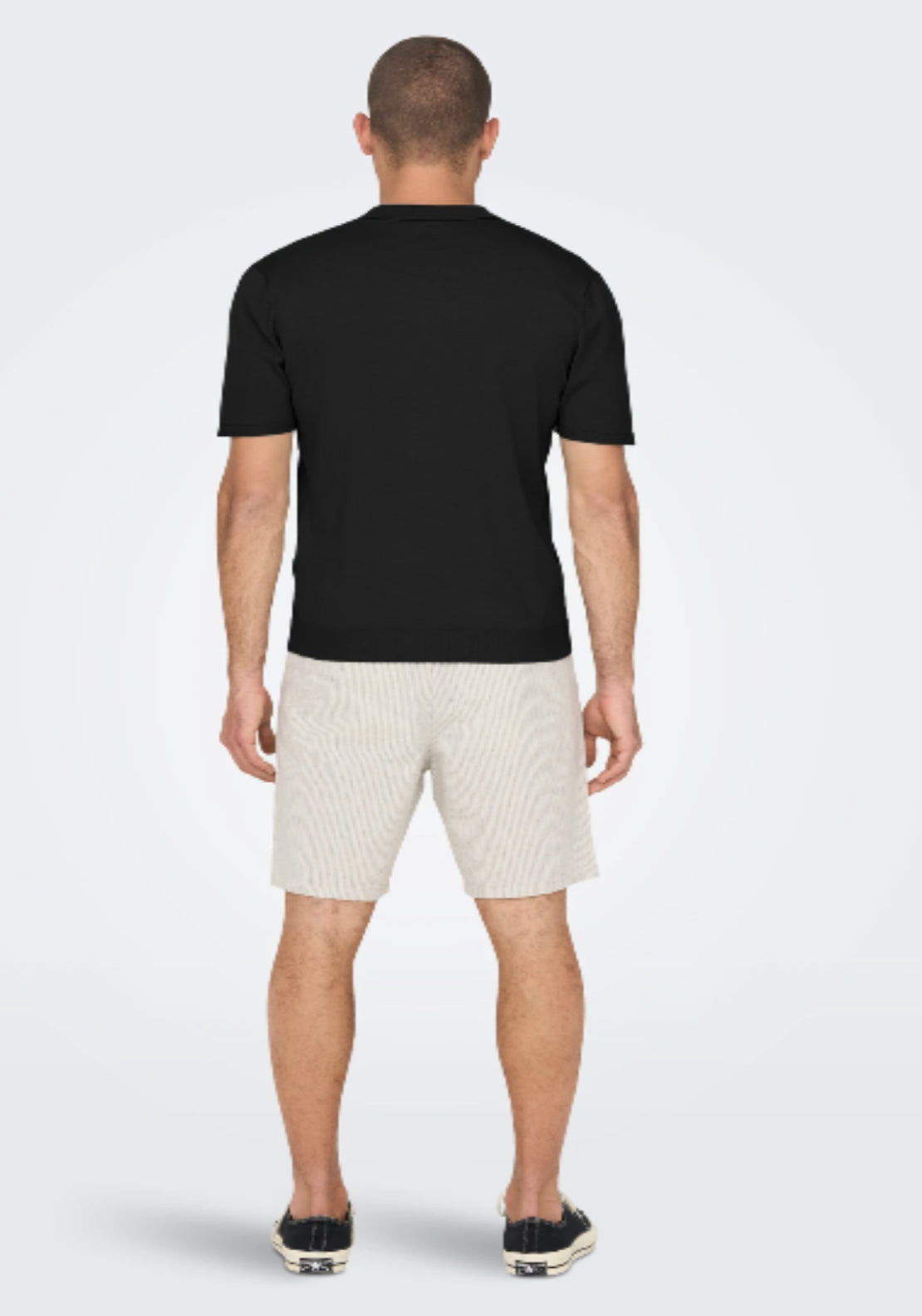 Only &amp; Sons Onswyler Short Sleeve Knit Polo Shirt - Black 2 Shaws Department Stores