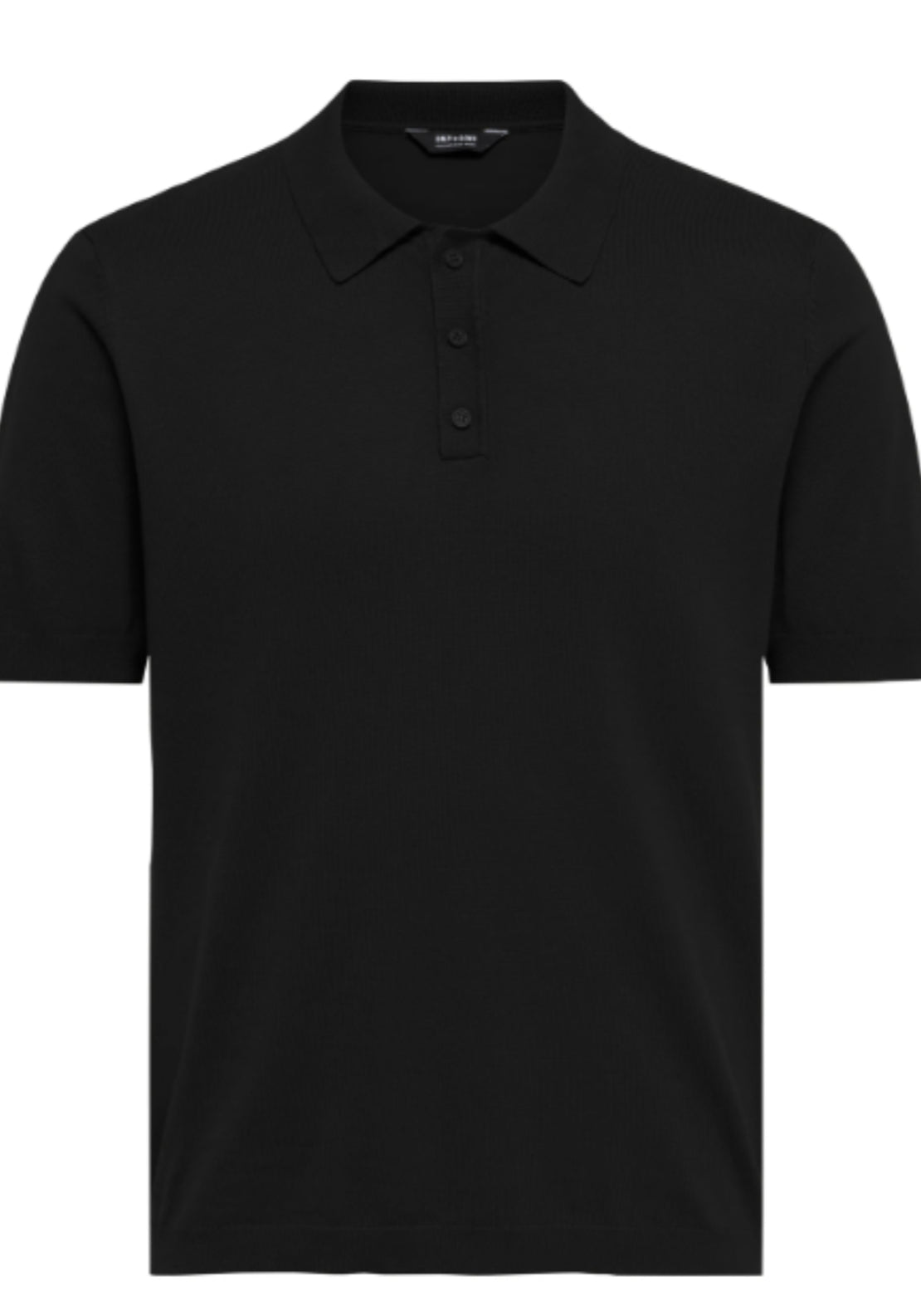 Only &amp; Sons Onswyler Short Sleeve Knit Polo Shirt - Black 3 Shaws Department Stores