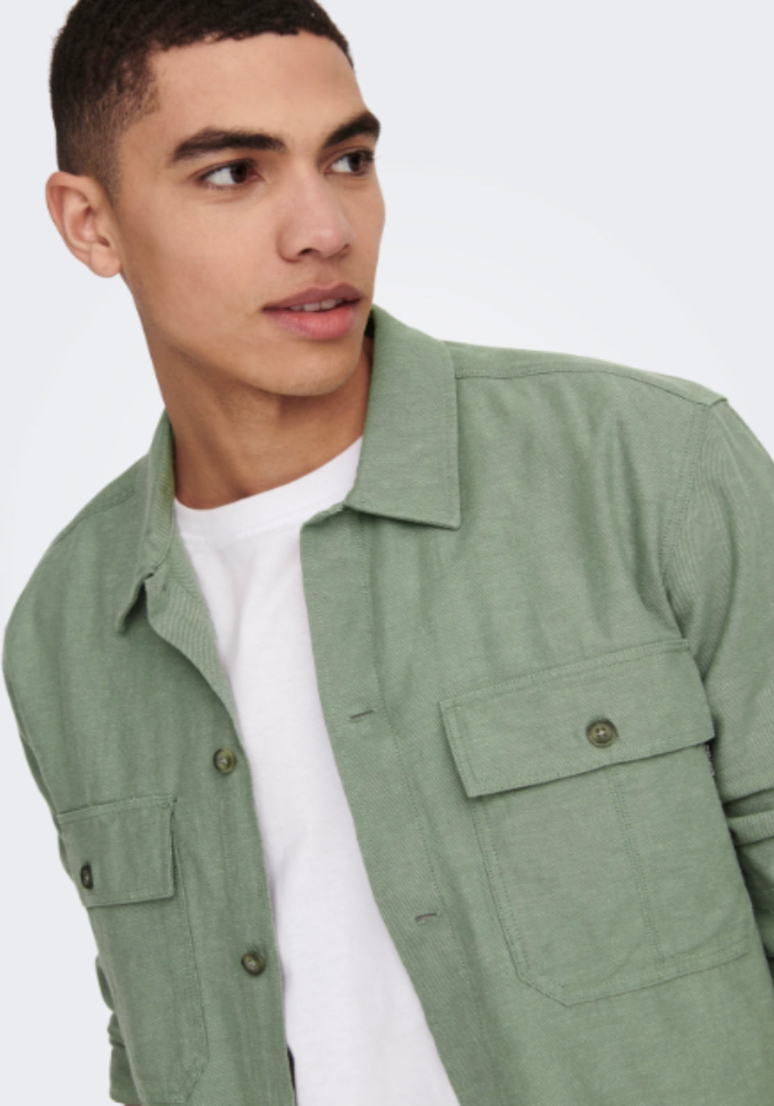 Only &amp; Sons Onskennet Overshirt - Swamp 3 Shaws Department Stores