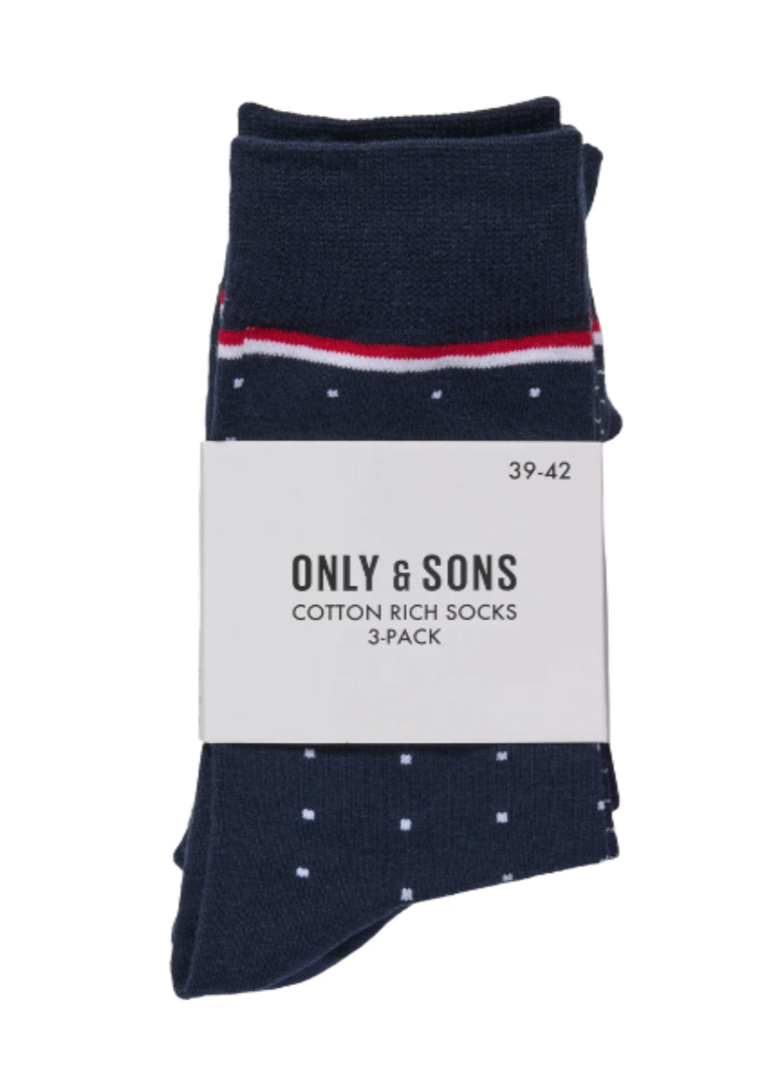 Only &amp; Sons Basic 3-Pack Socks - Blue 1 Shaws Department Stores