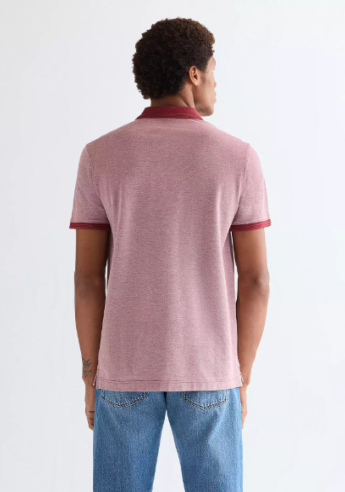 Wrangler Regular Refined Polo Shirt - Rugby Wine 2 Shaws Department Stores