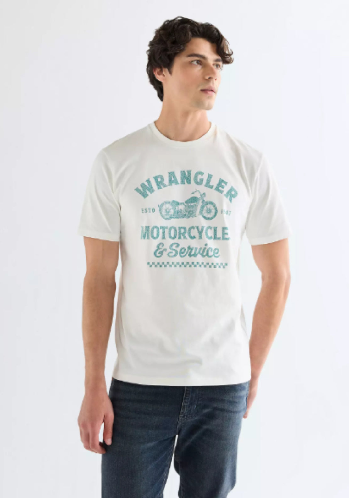 Wrangler Regular Americana Tee - Worn White 1 Shaws Department Stores
