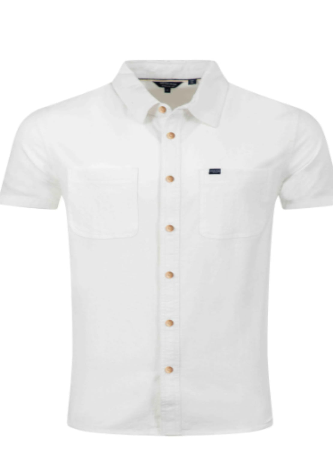 Weird Fish Hilton Textured Crepe Shirt - Dusty White 3 Shaws Department Stores