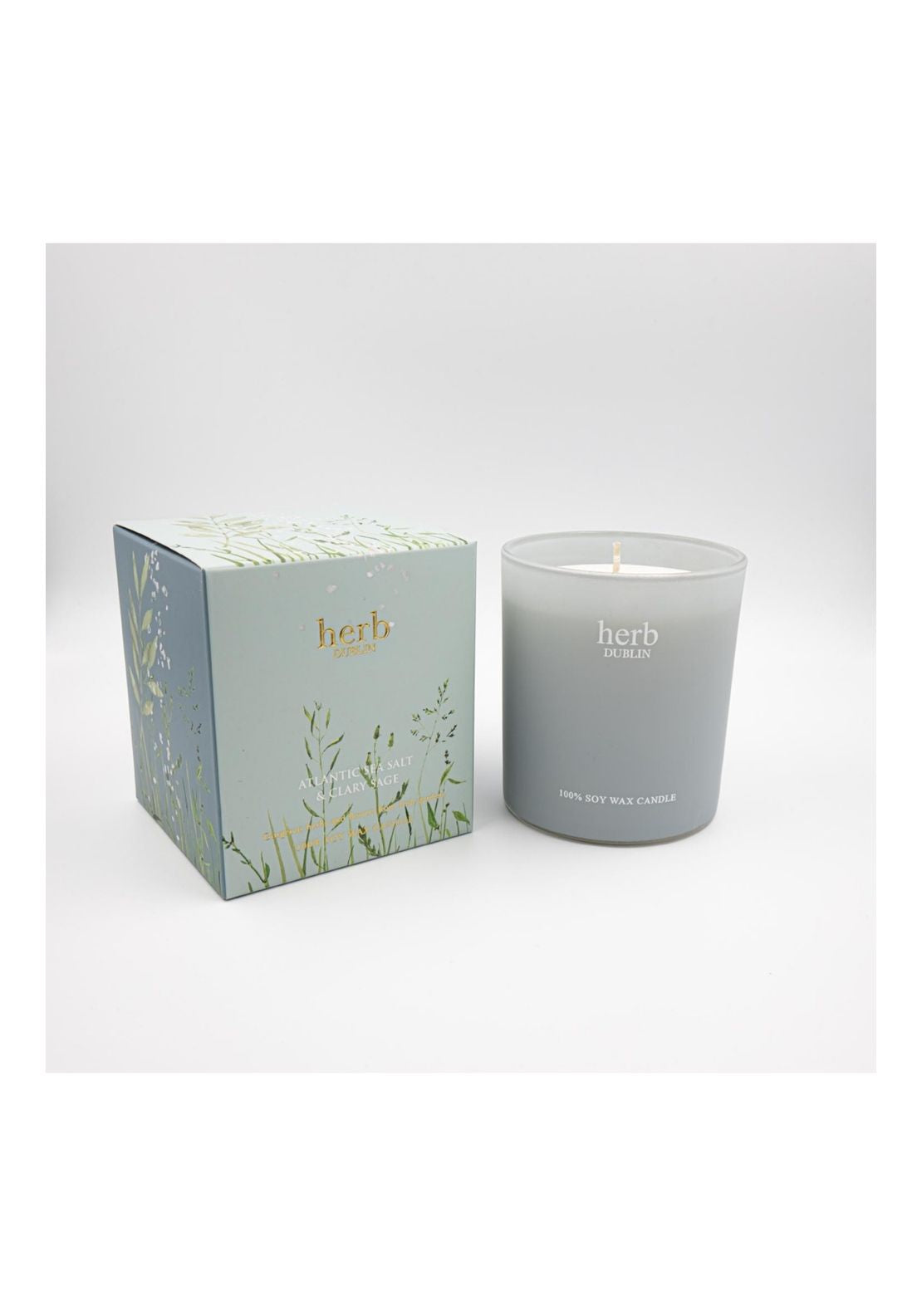 Herb Dublin Herb Atlantic Seasalt Boxed Candle - Grey 1 Shaws Department Stores
