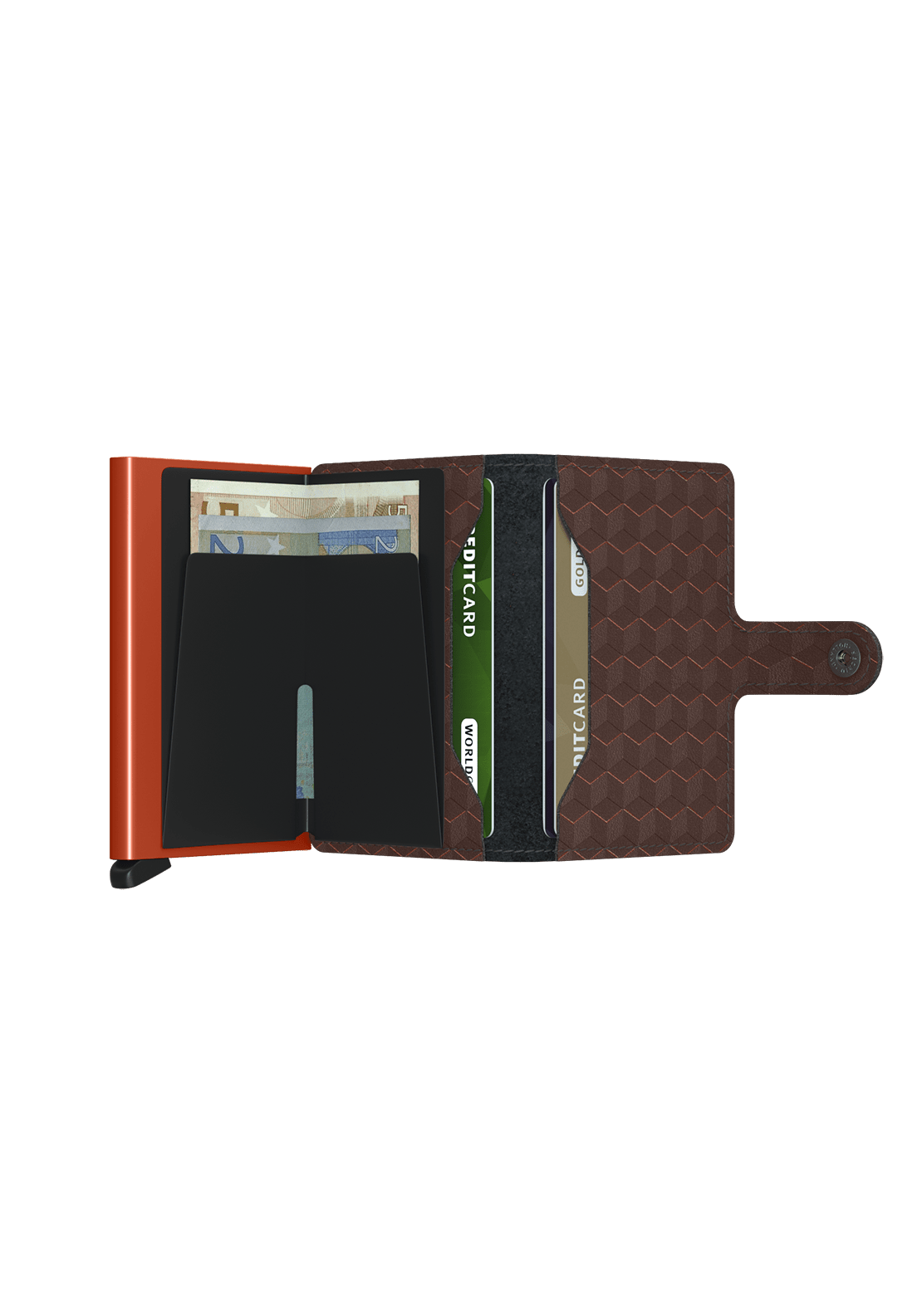 Secrid Mini Optical Wallet - Brown &amp; Orange 5 Shaws Department Stores
