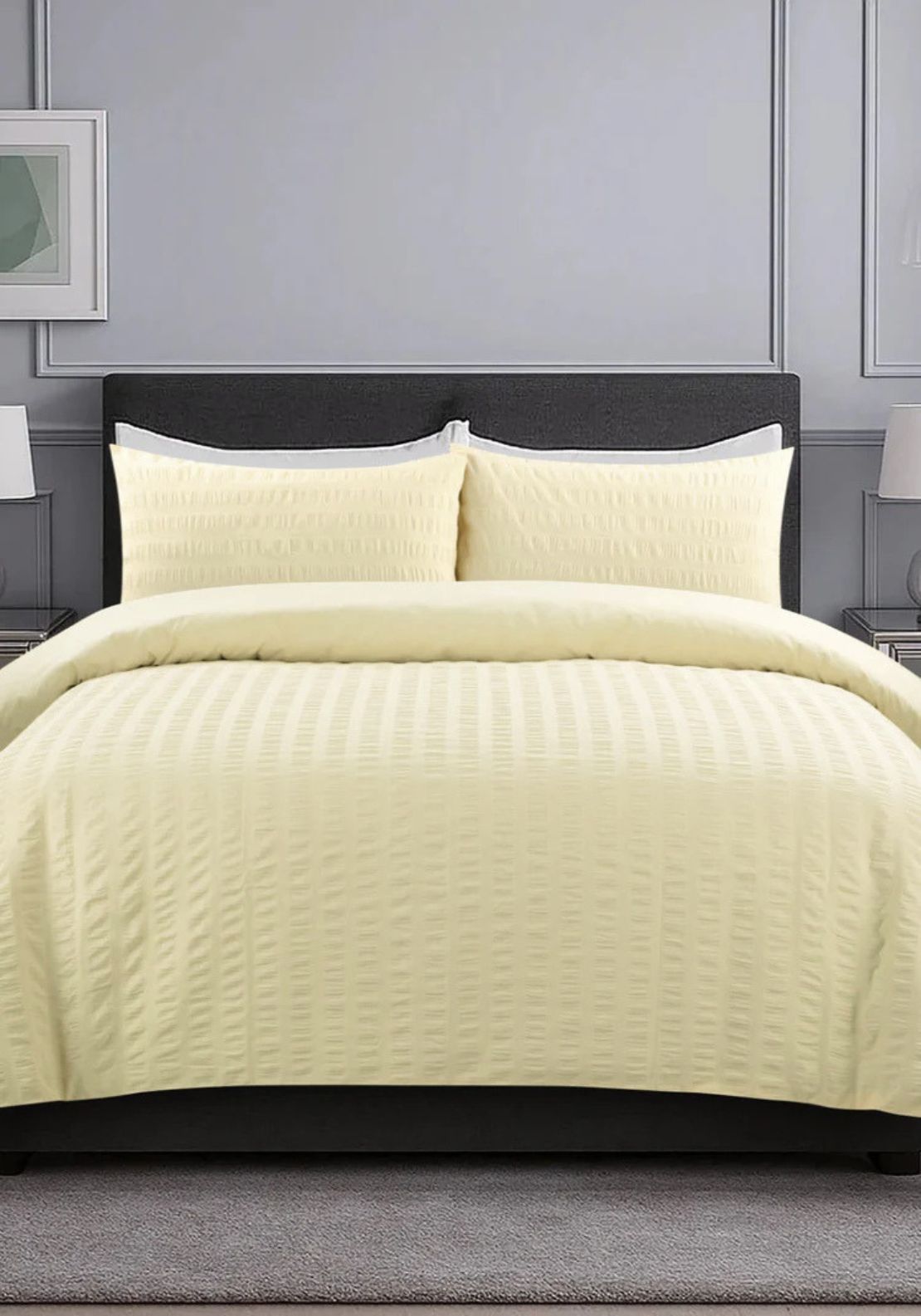 The Home Collection Seersucker Duvet Cover Set - Cream 1 Shaws Department Stores