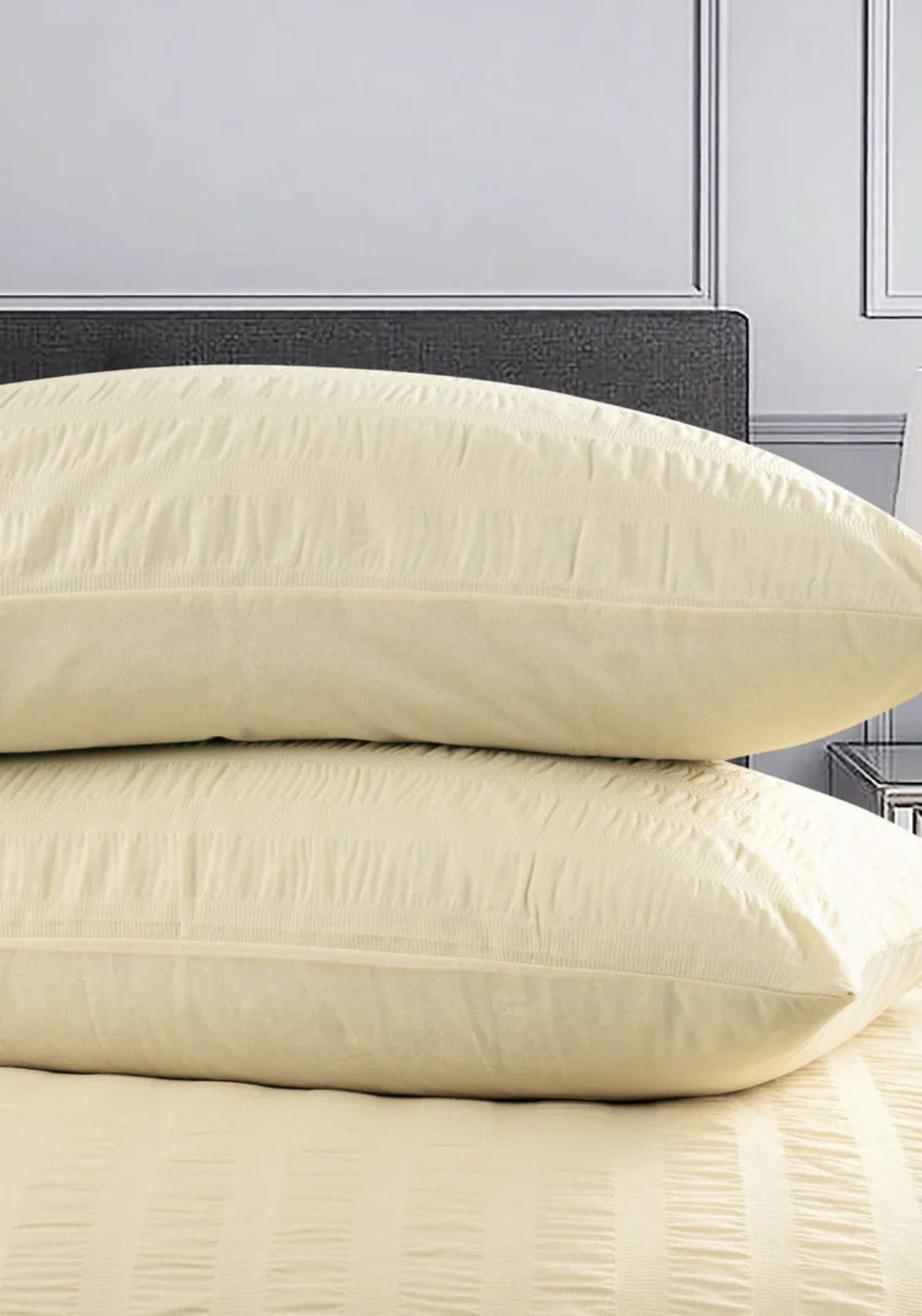 The Home Collection Seersucker Duvet Cover Set - Cream 3 Shaws Department Stores