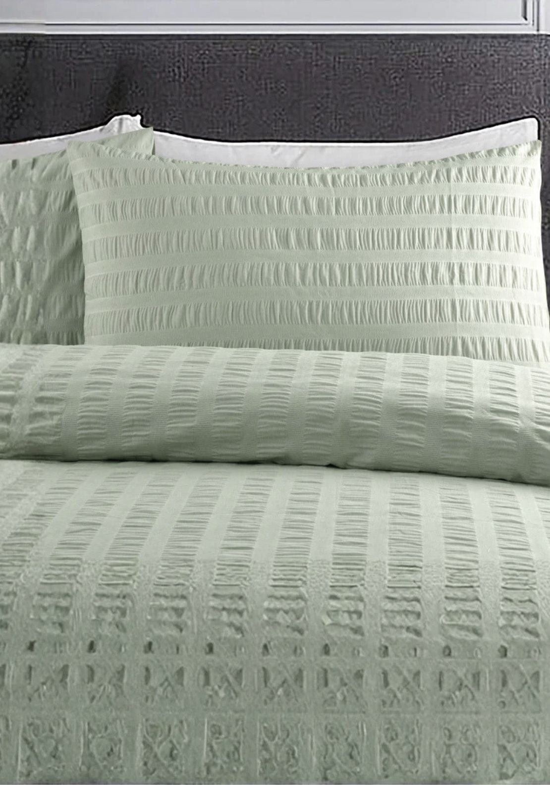 The Home Collection Seersucker Duvet Cover Set - Green 2 Shaws Department Stores
