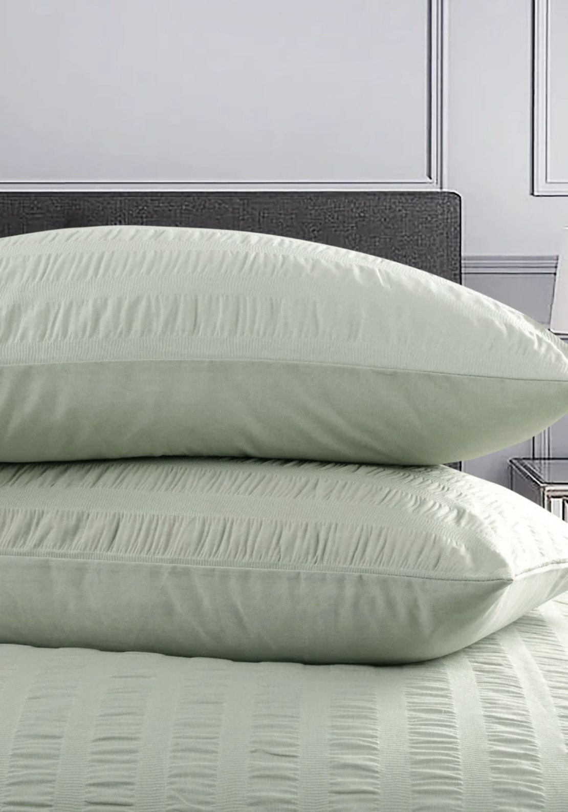 The Home Collection Seersucker Duvet Cover Set - Green 3 Shaws Department Stores