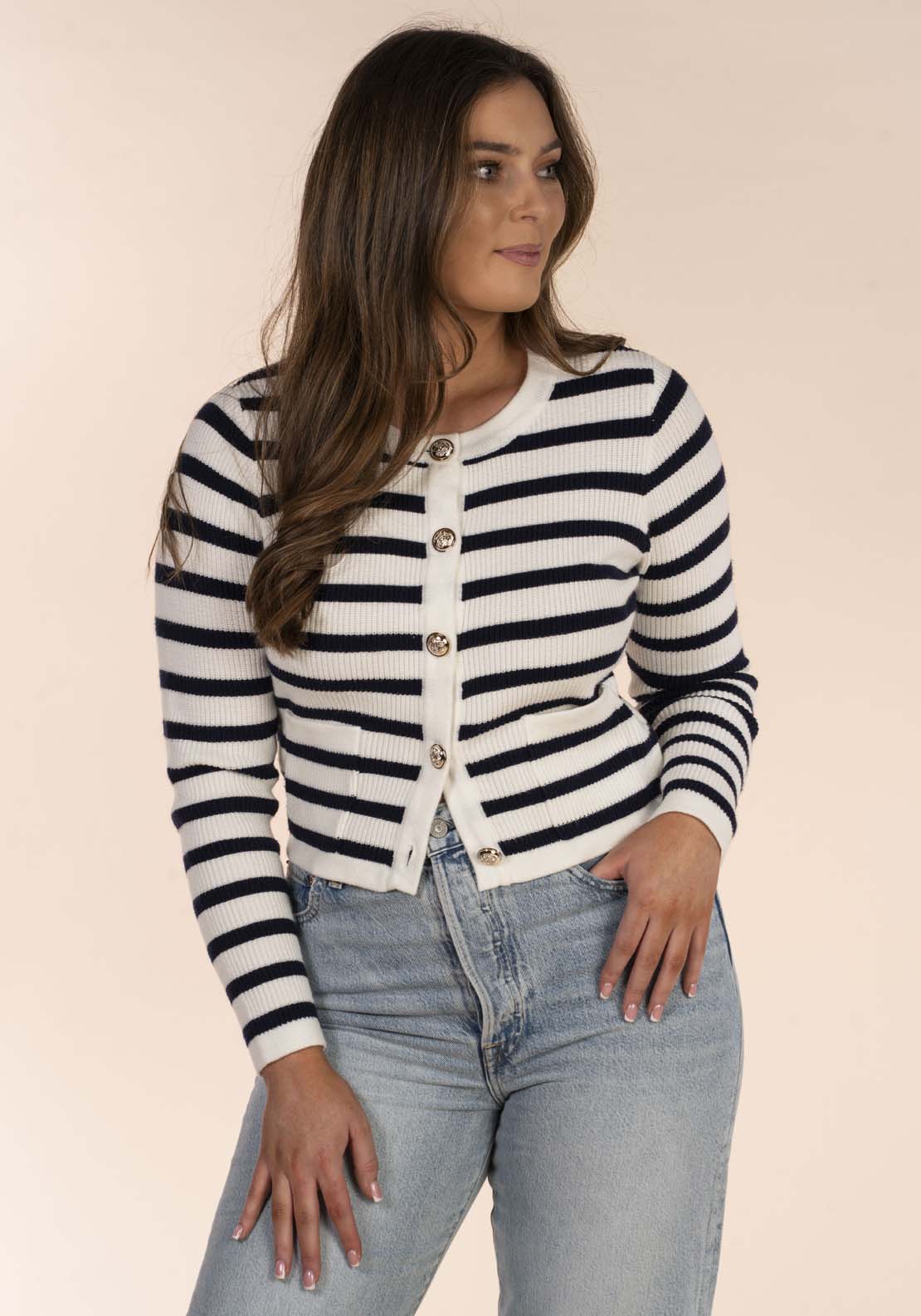 Naoise Stripe Cardigan 6 Shaws Department Stores