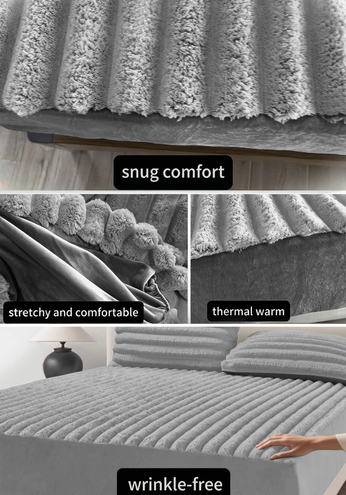 Jumbo Cord Fitted Sheet - Grey
