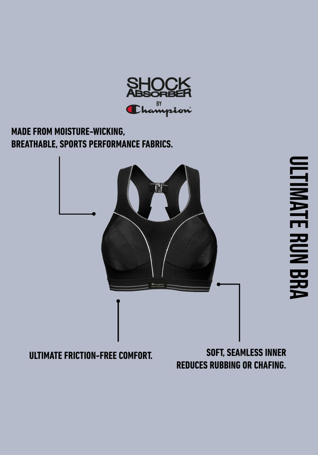 Shock Absorber Shock Absorber Run Bra - Black/silver Nbk 4 Shaws Department Stores