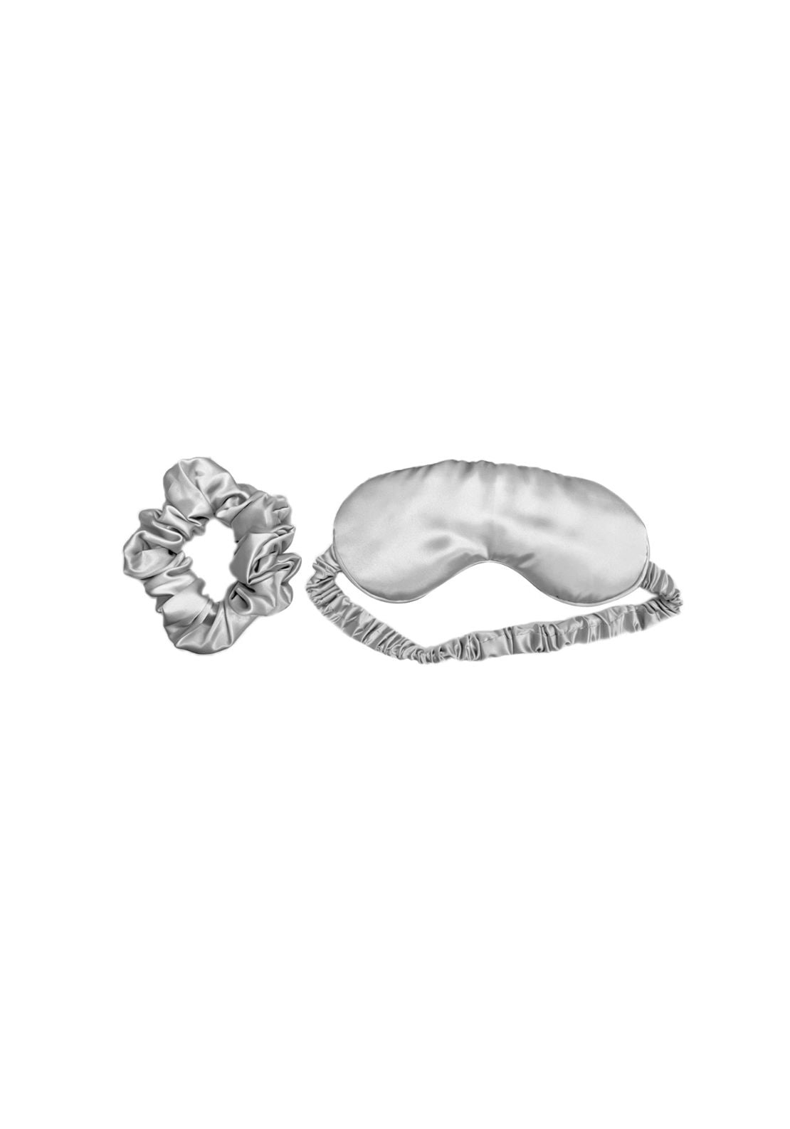 Heather &amp; Ferne Silk Gift Set Mask &amp; Scrunch - Grey 1 Shaws Department Stores