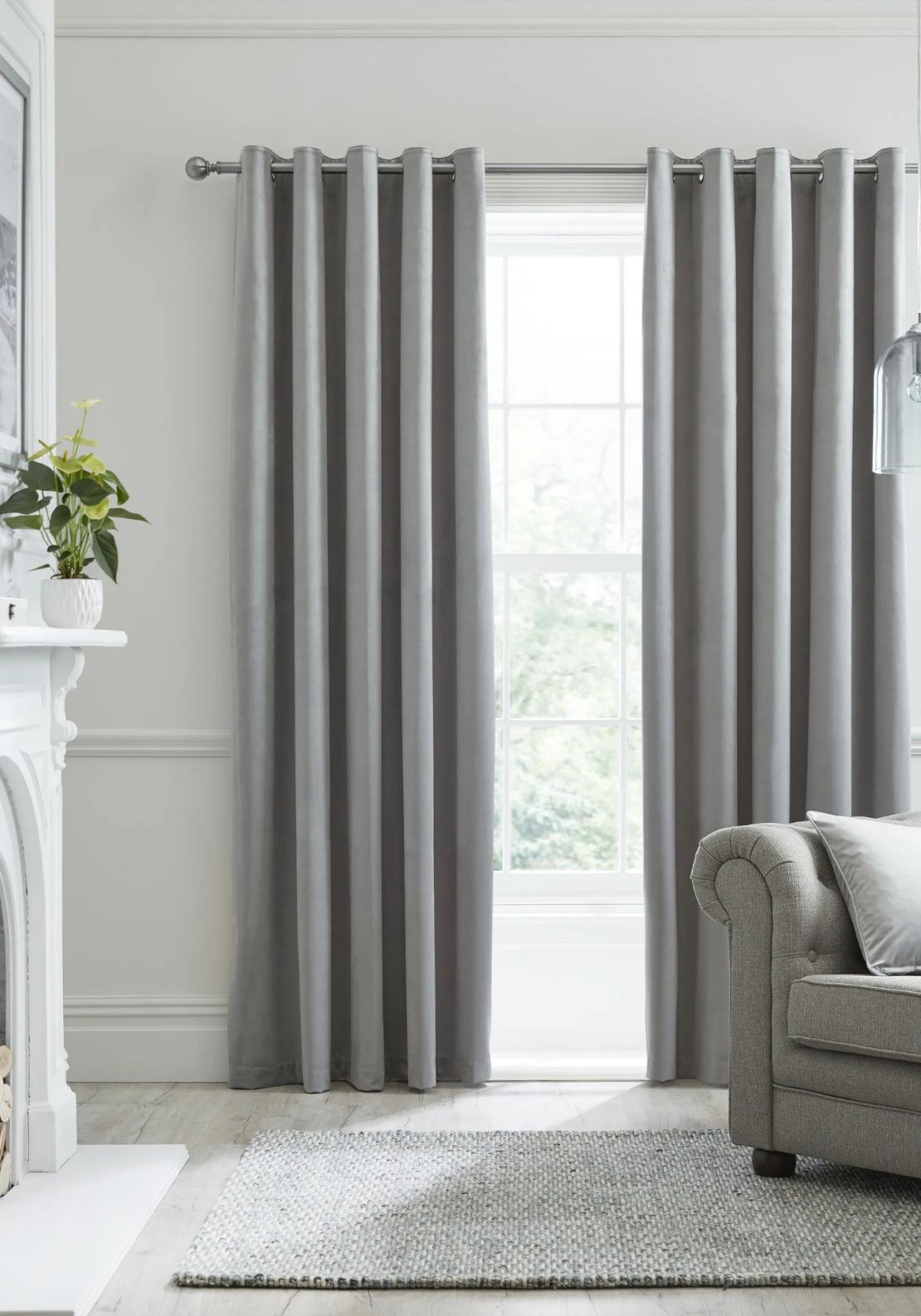 The Home Collection Montreal Blackout Thermal Curtains - Grey 1 Shaws Department Stores