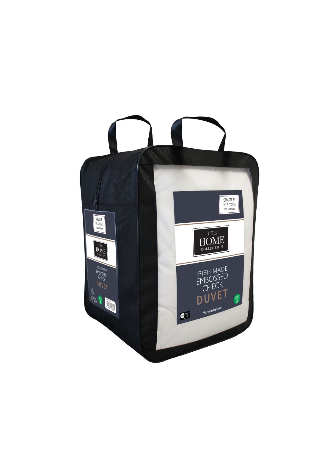 The Home Collection Embossed Check 10.5 Tog Duvet - White 1 Shaws Department Stores