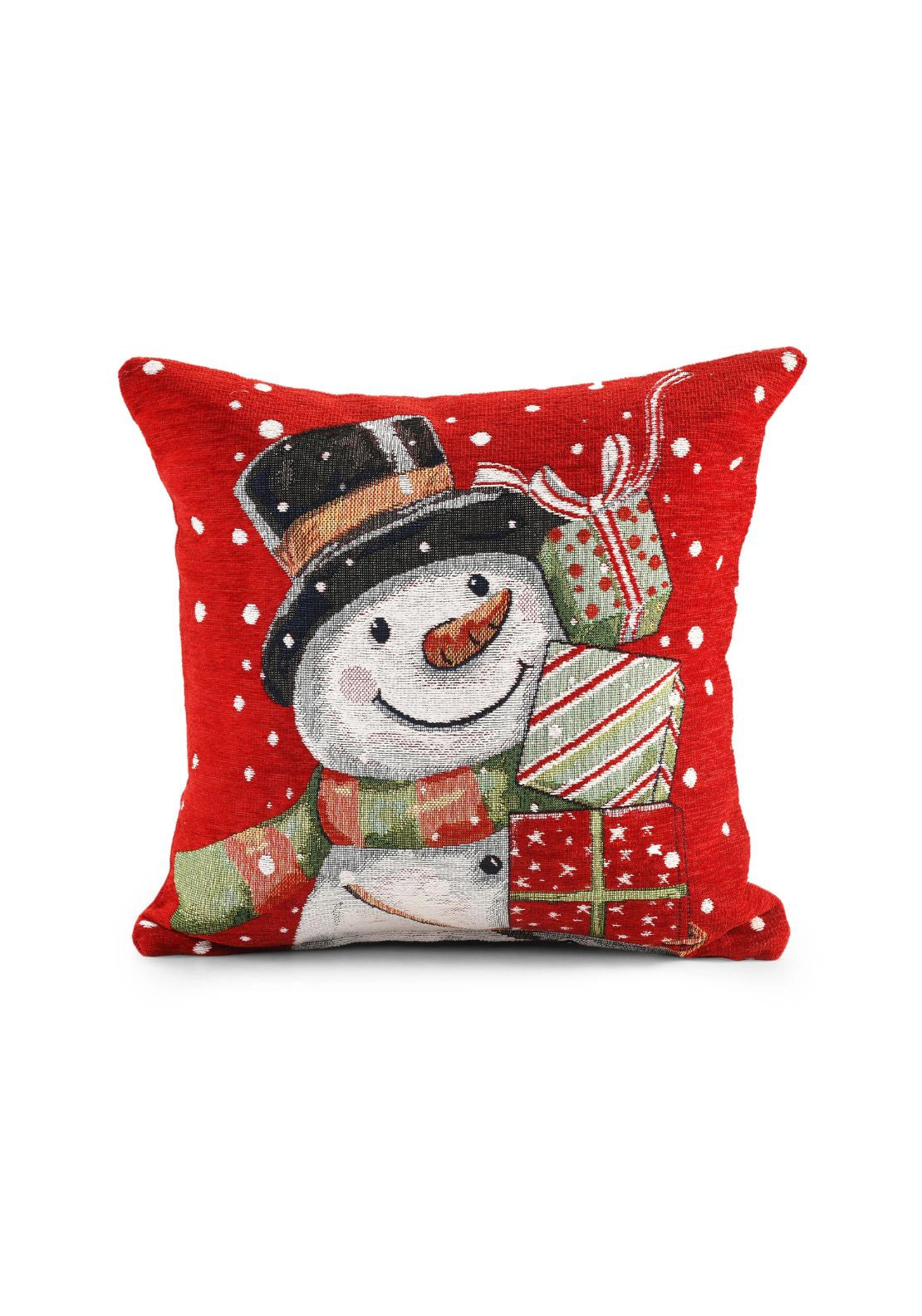 Chenille Christmas Cushion - Snowmnan