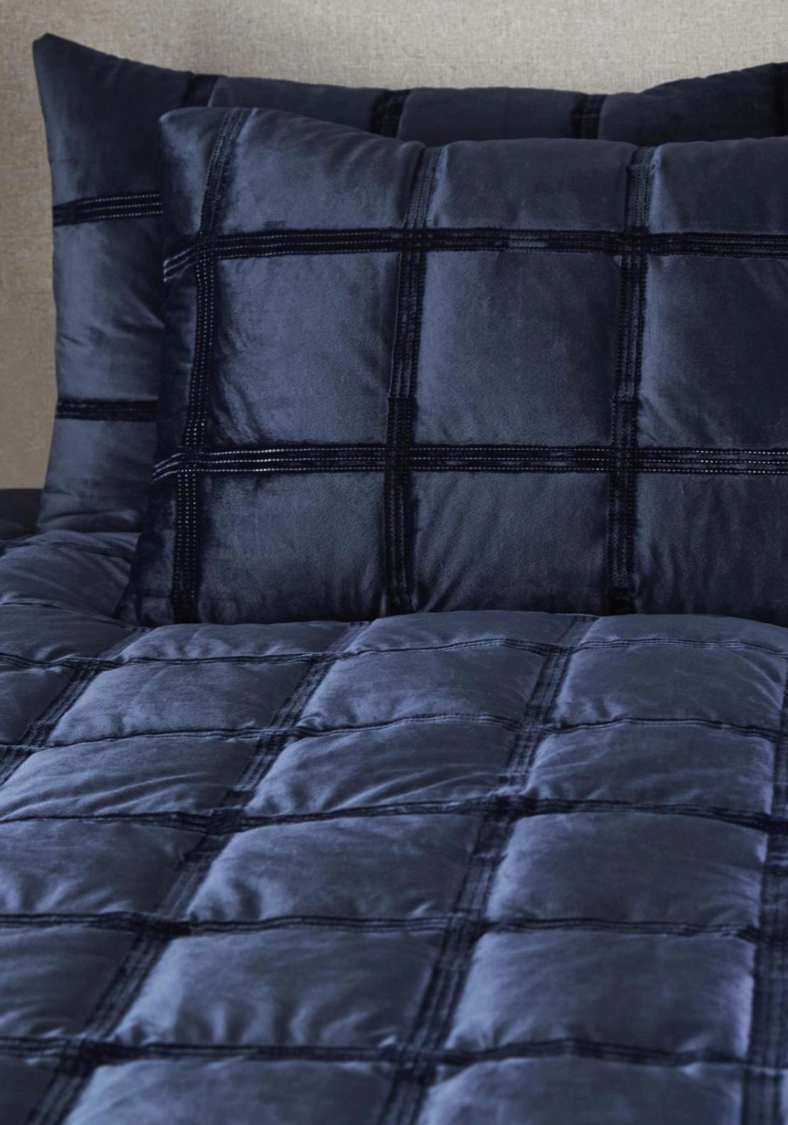 Hampton Square Duvet Set - Blue
