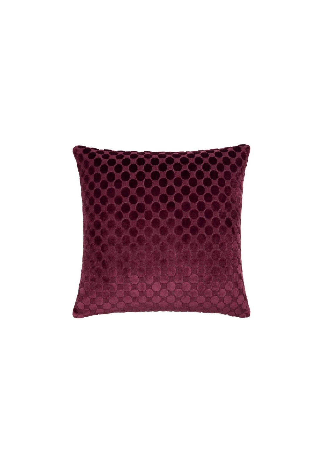 Velvet Polka Spot Cushion - Red