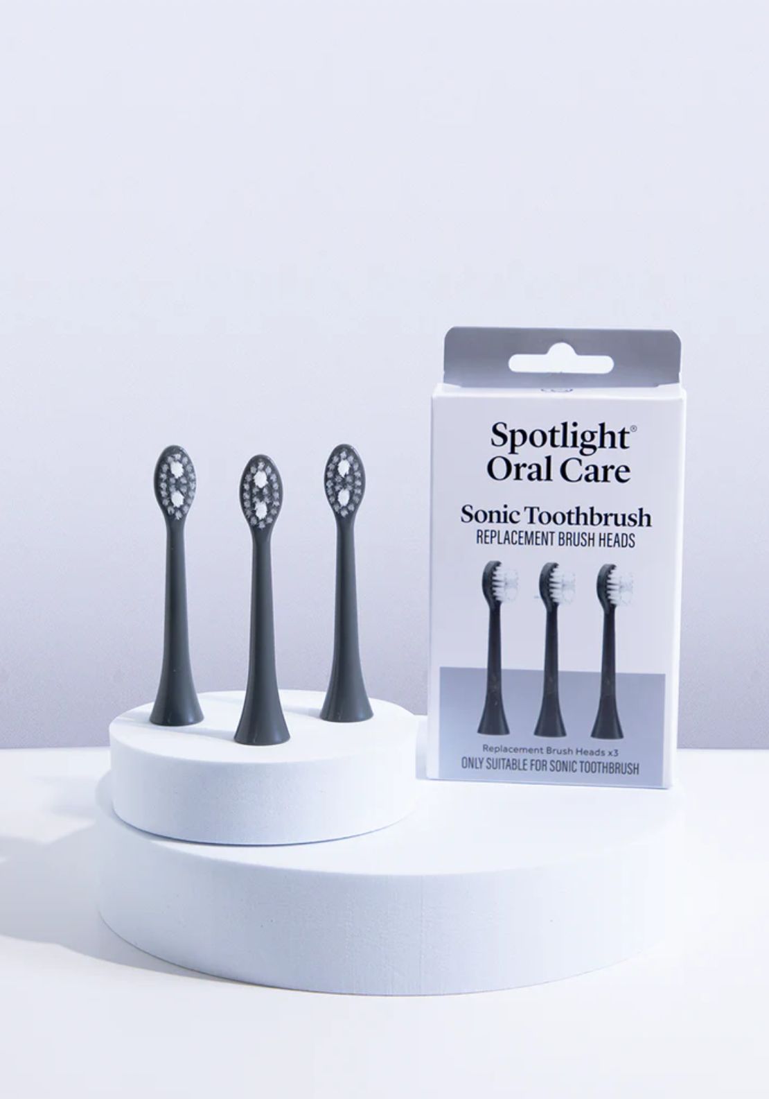 Spotlight Oral Care Sonic Toothbrush Replacement Heads - Graphite Grey 3 Shaws Department Stores