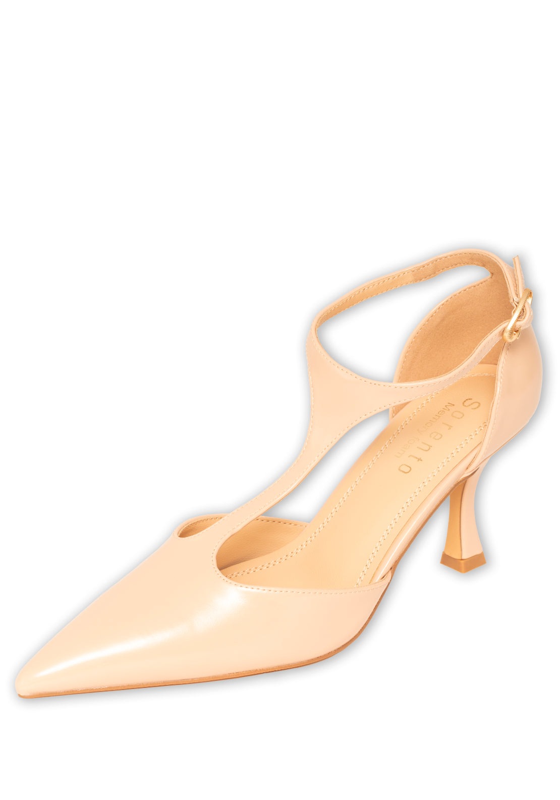 Sorento Ankle Strap Heeled Court Shoe - Nude 2 Shaws Department Stores