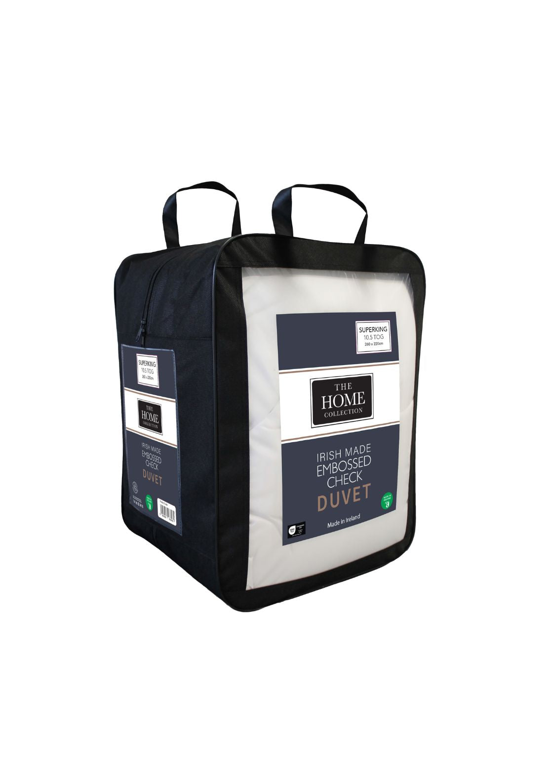 The Home Collection Embossed Check 10.5 Tog Duvet - White 4 Shaws Department Stores