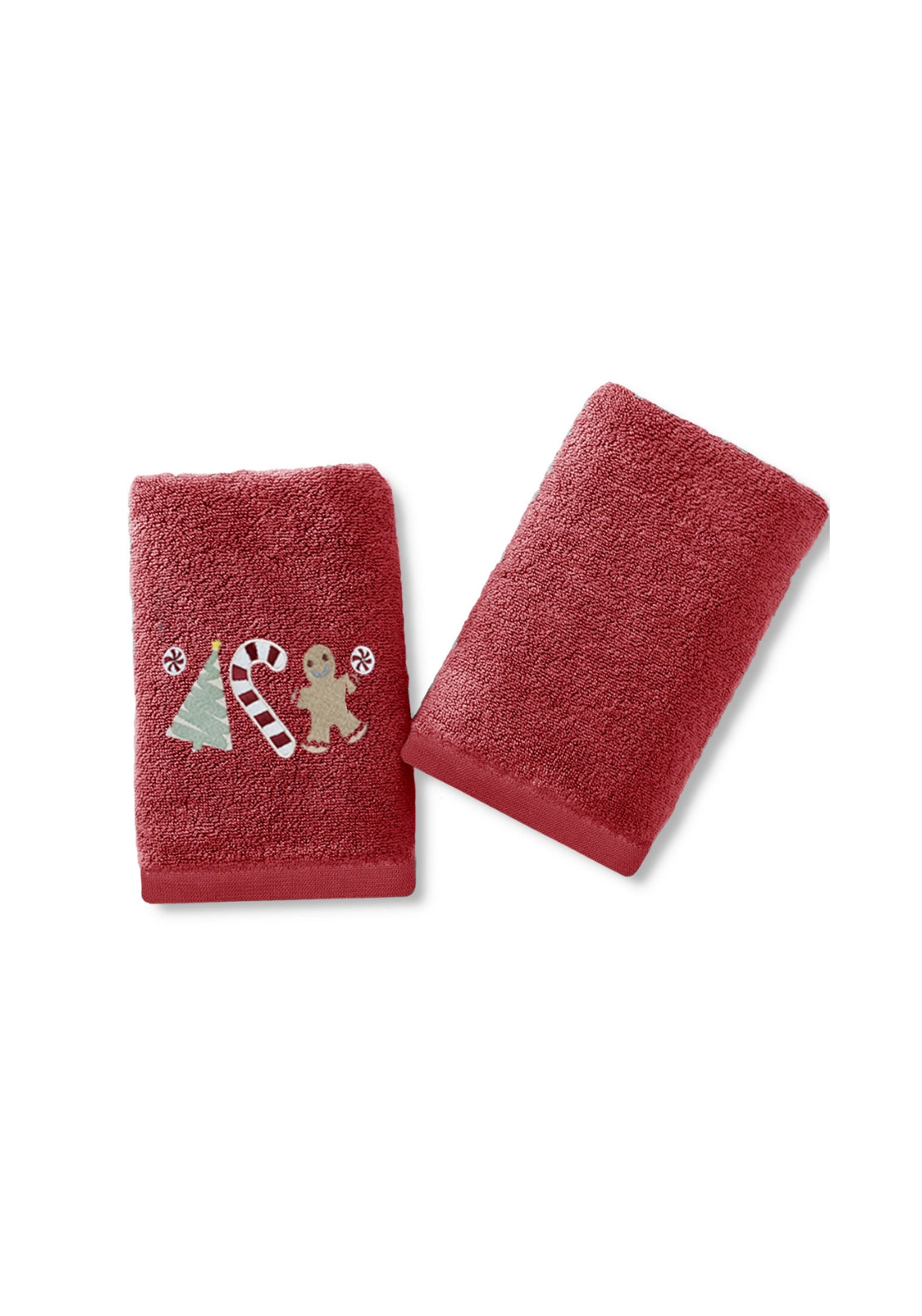 The Home Collection Sweet Shop 2 Pack Christmas Red Hand Towels - Red 1 Shaws Department Stores