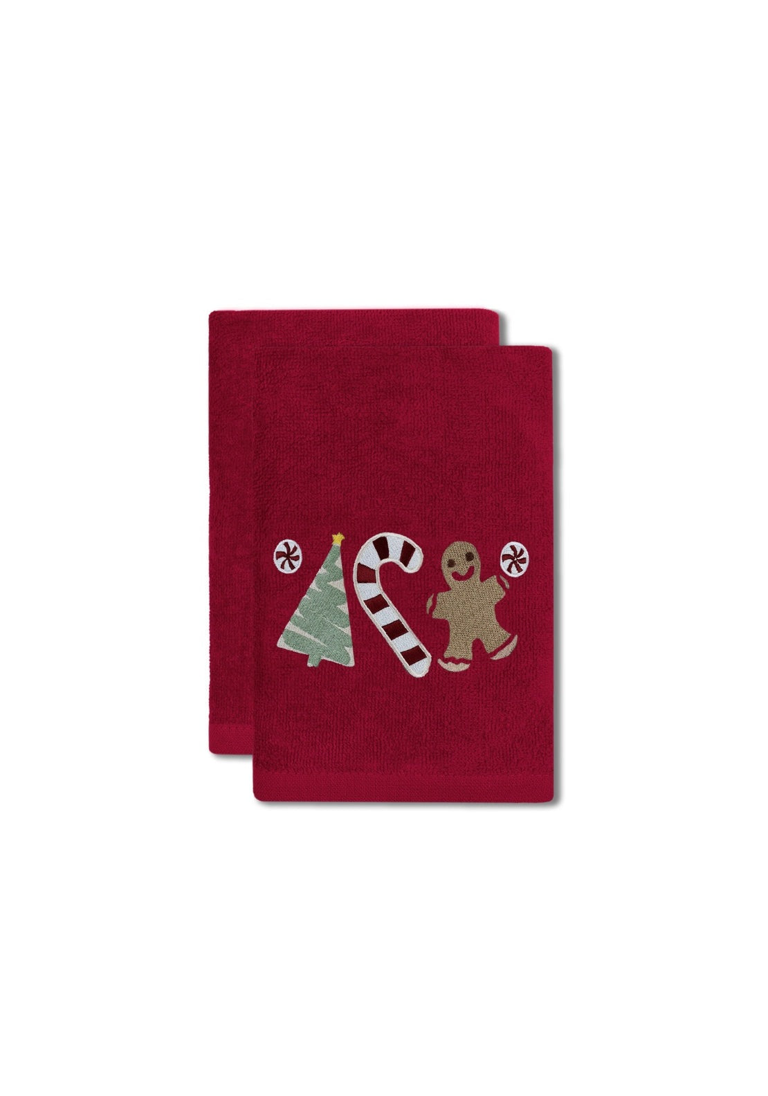 The Home Collection Sweet Shop 2 Pack Christmas Red Hand Towels - Red 2 Shaws Department Stores