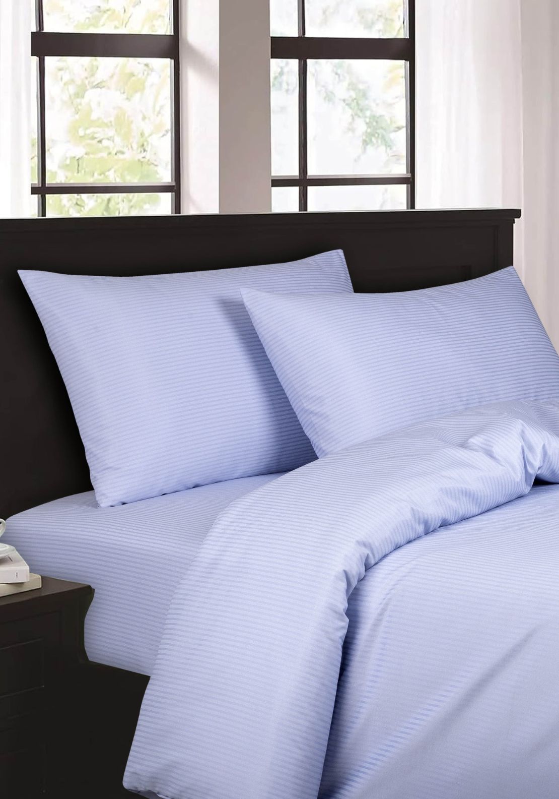 The Home Luxury Collection 300 Thread Count Satin Stripe Fitted Sheet 1 Shaws Department Stores