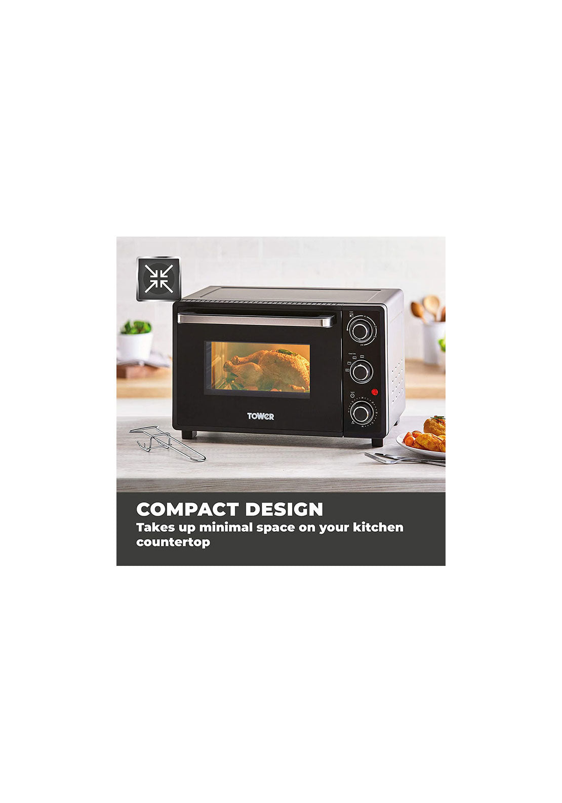 Tower 23L Mini Oven With Hot Plates | T14043 2 Shaws Department Stores