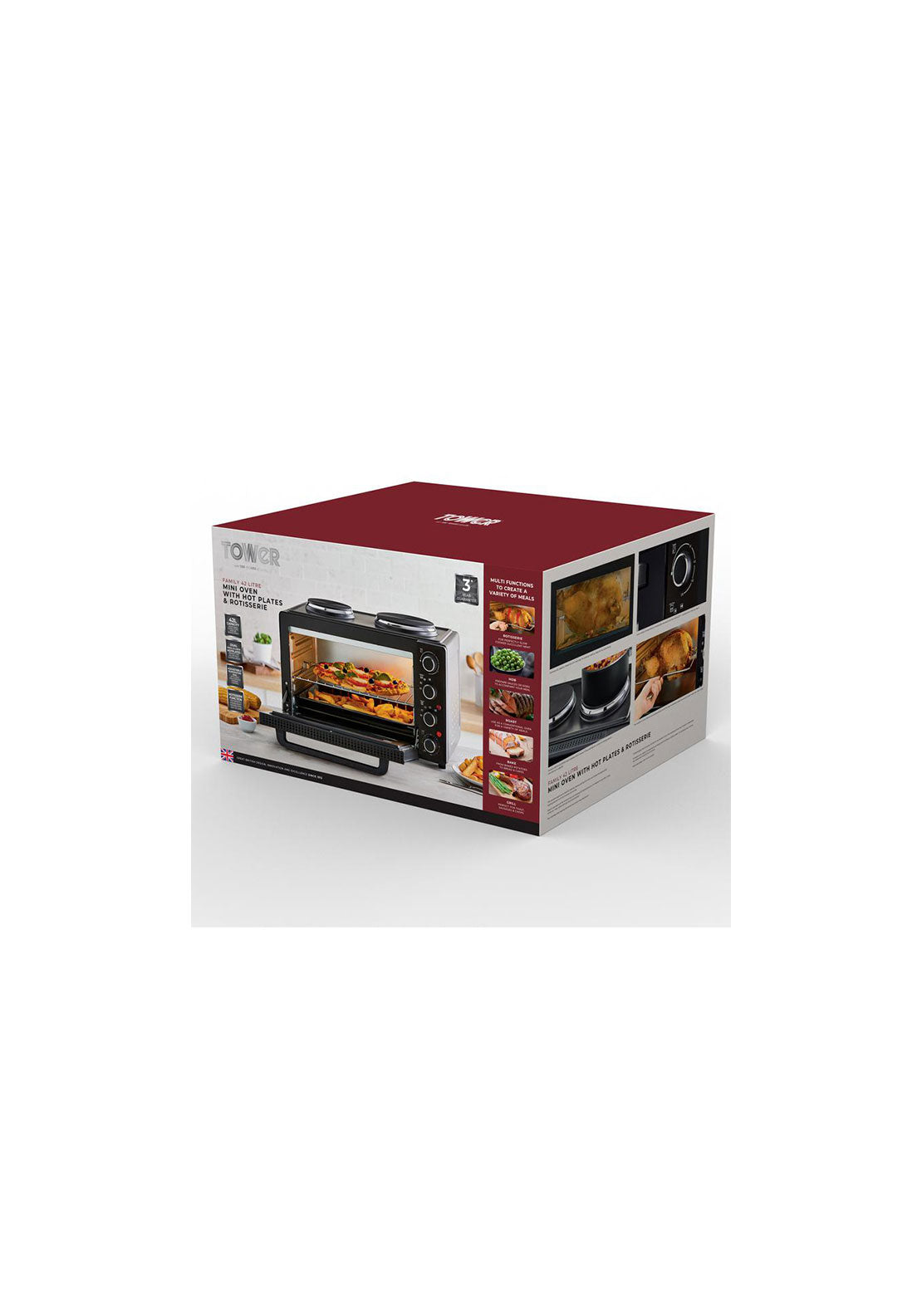 Tower 42L Mini Oven With Hot Plates | T14045 1 Shaws Department Stores